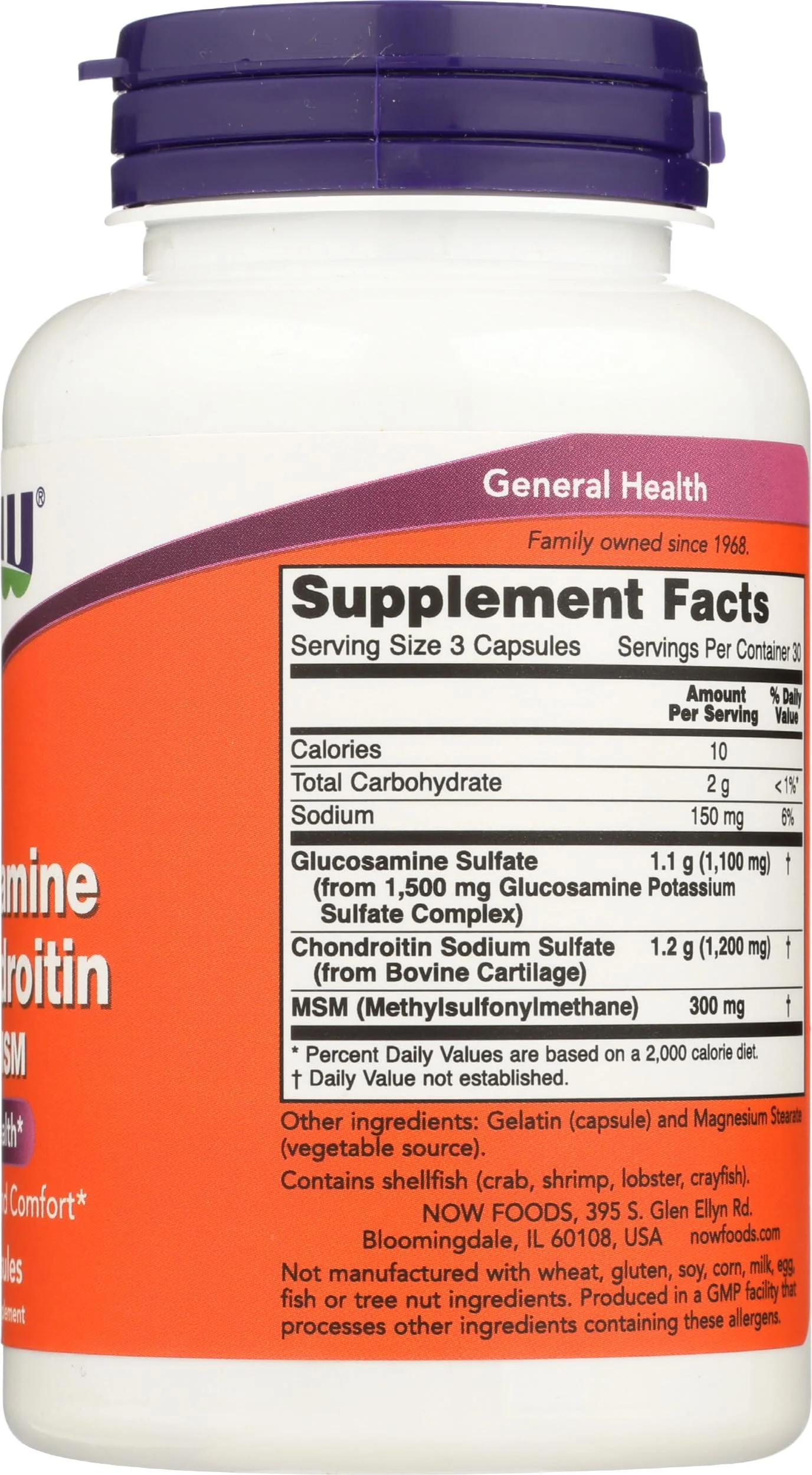 NOW Foods Glucosamine & Chondroitin with MSM, 90 Count - Image 3