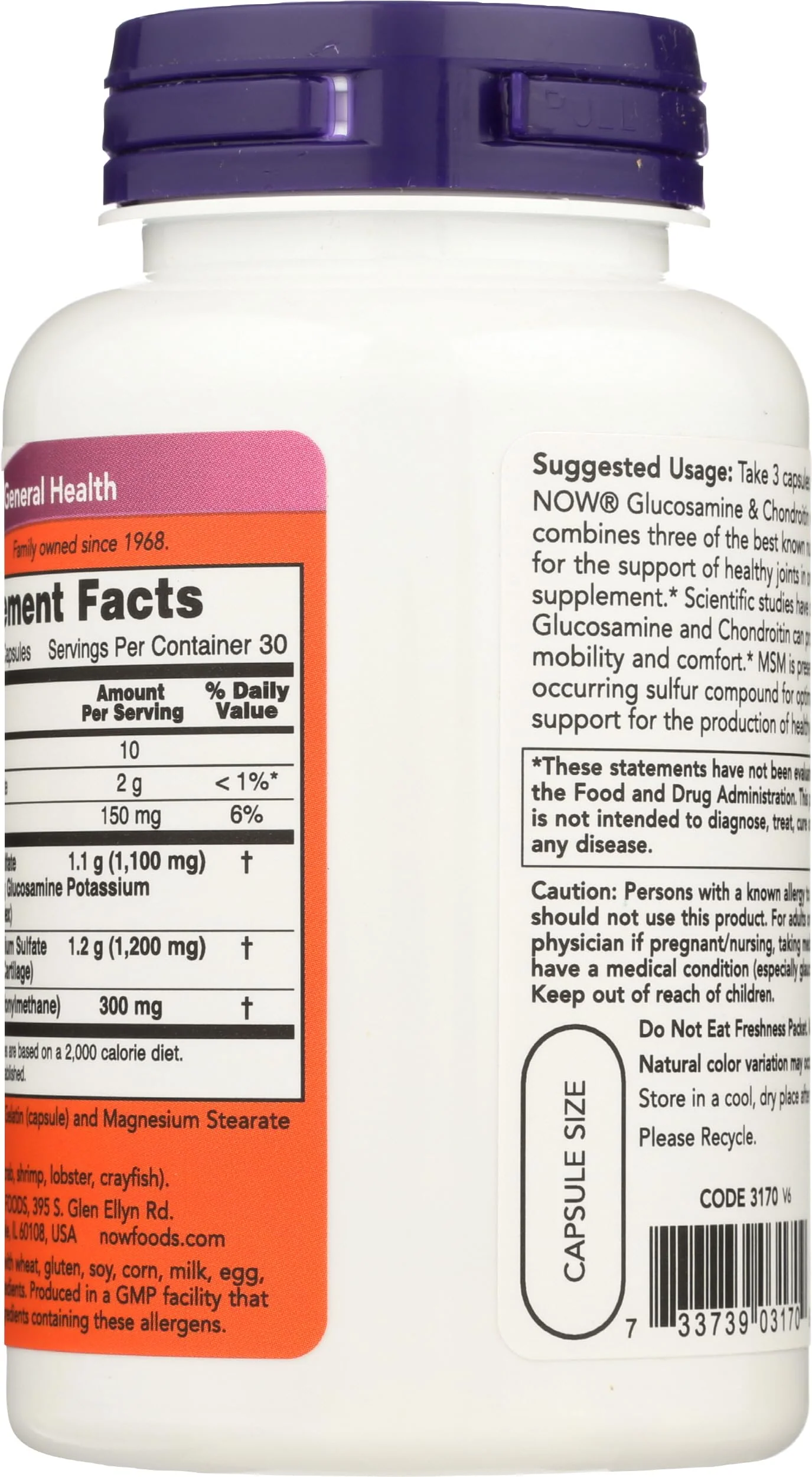 NOW Foods Glucosamine & Chondroitin with MSM, 90 Count - Image 7