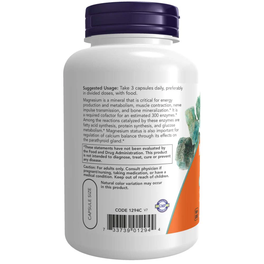 NOW Foods Magnesium Citrate 400 Milligram 120 Veg Capsules (Pack of 2) - Image 7