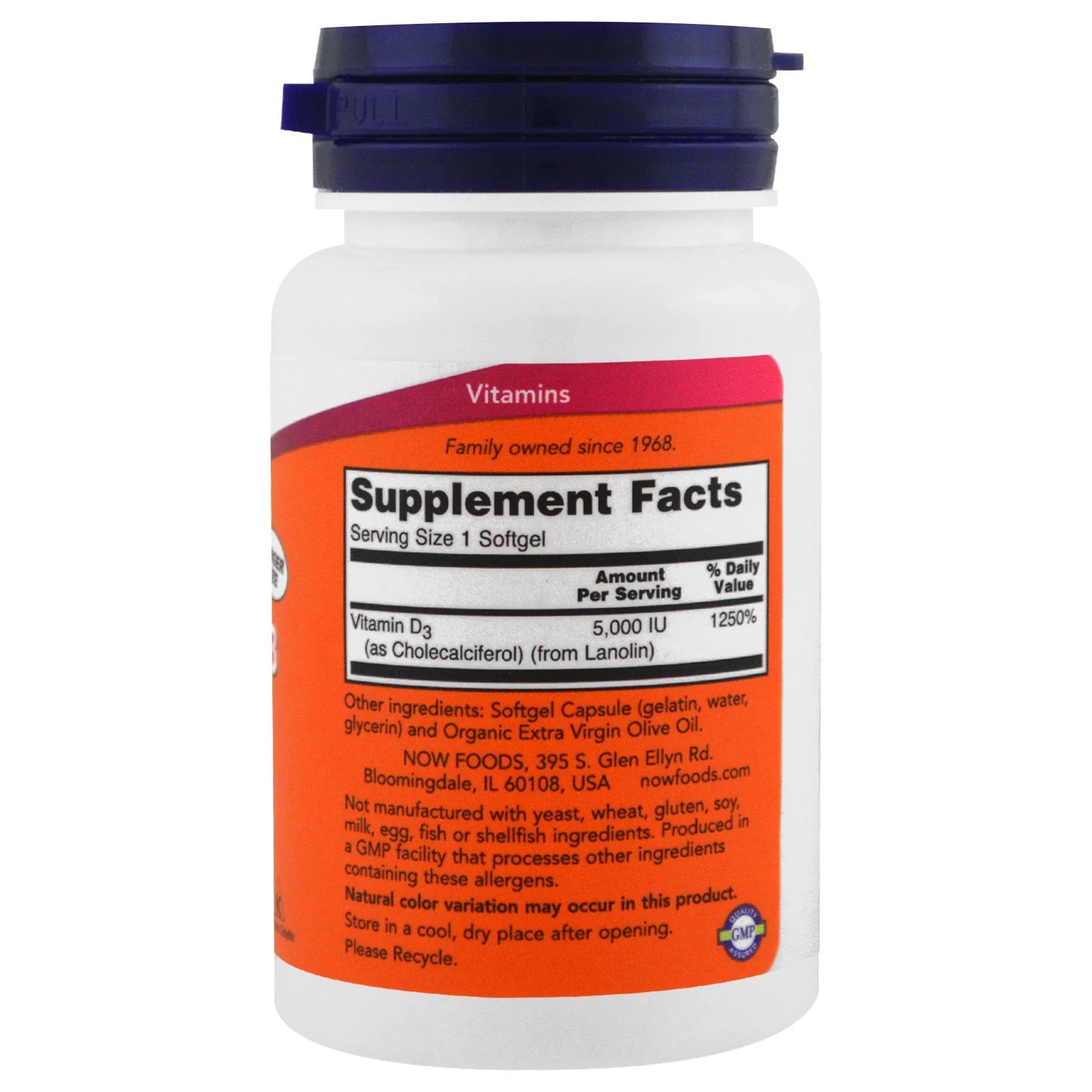 Now Foods Now Supplements, Vitamin D-3 5,000 IU, High Potency, Structural Support*, 240 Softgels (4 Pack) - Image 3
