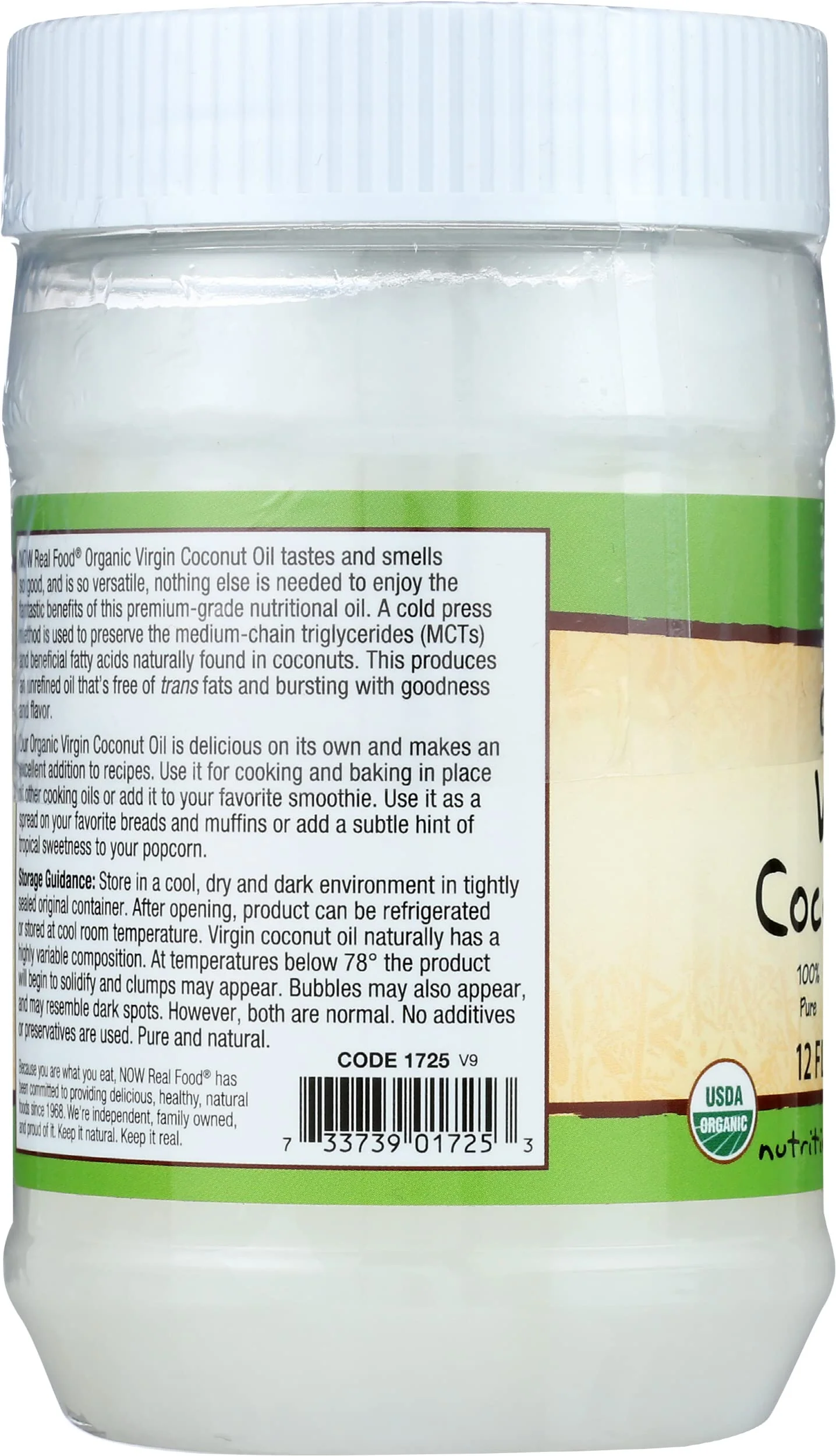 NOW Foods Organic Virgin Coconut Oil, 12 oz - Image 6