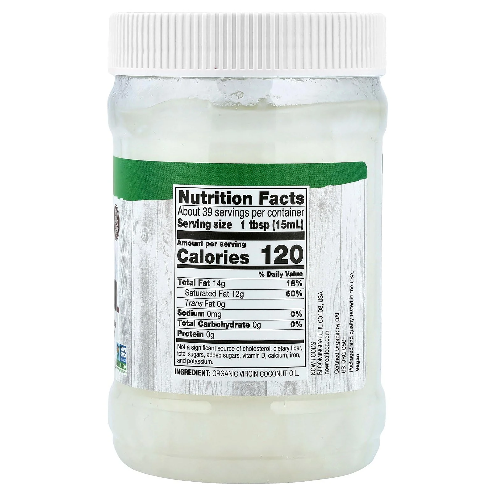 NOW Foods Organic Virgin Coconut Oil, 20 oz - Image 2