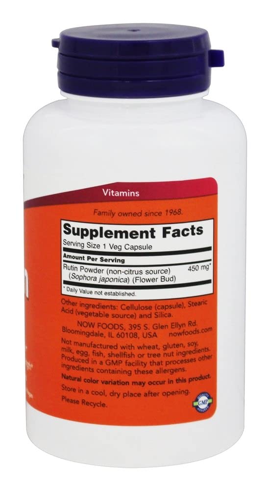 NOW Foods Rutin 450 mg - 100 Veg Capsules - Image 4