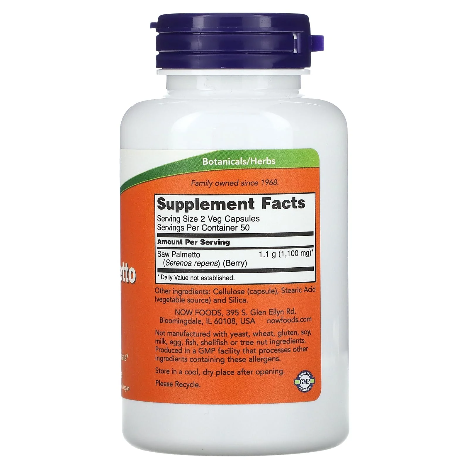 Now Foods Saw Palmetto 550mg 100 Vcaps - Image 2