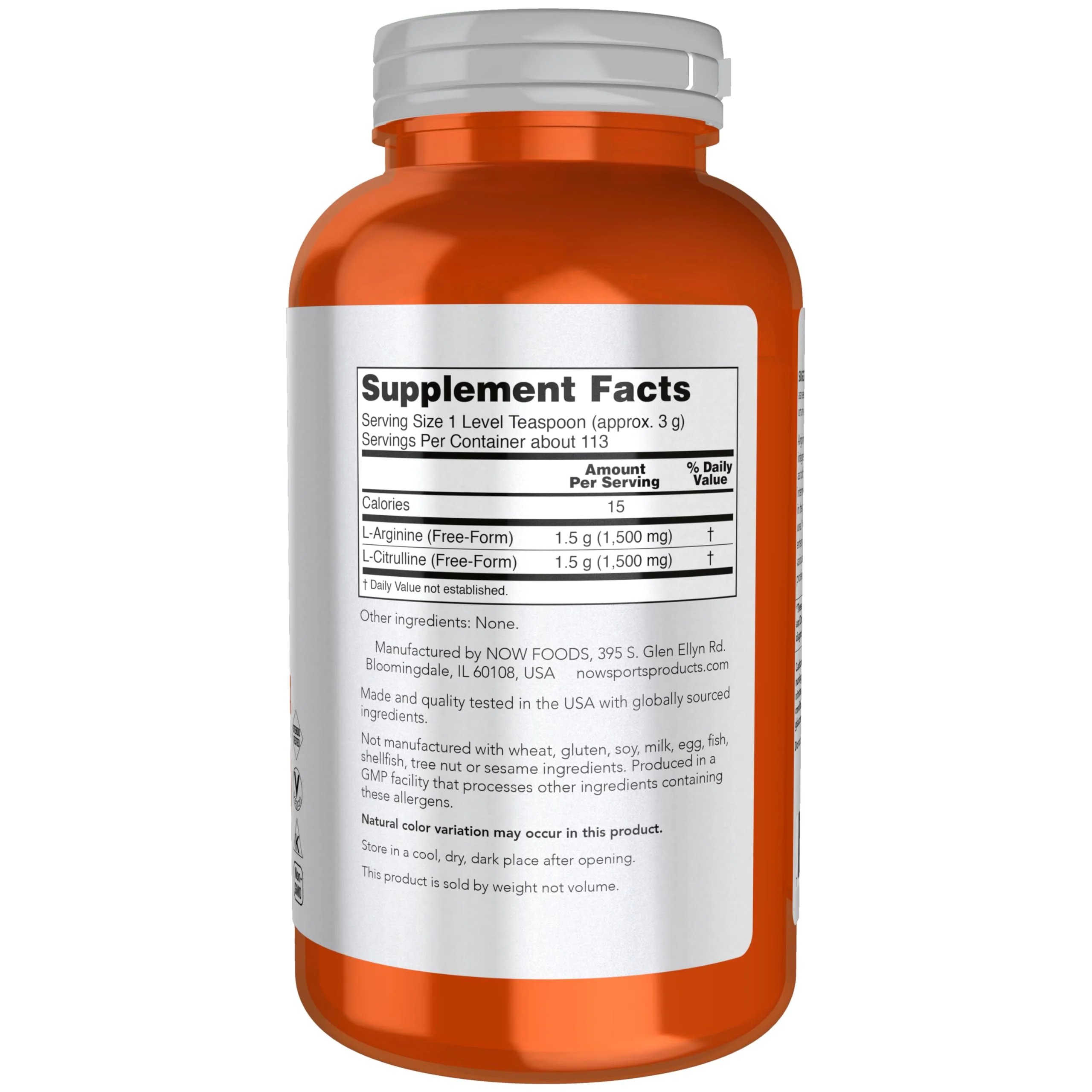 NOW Foods Sports Nutrition, Arginine & Citrulline Powder, 1:1 Ratio, Amino Acid, 12-Ounce - Image 9