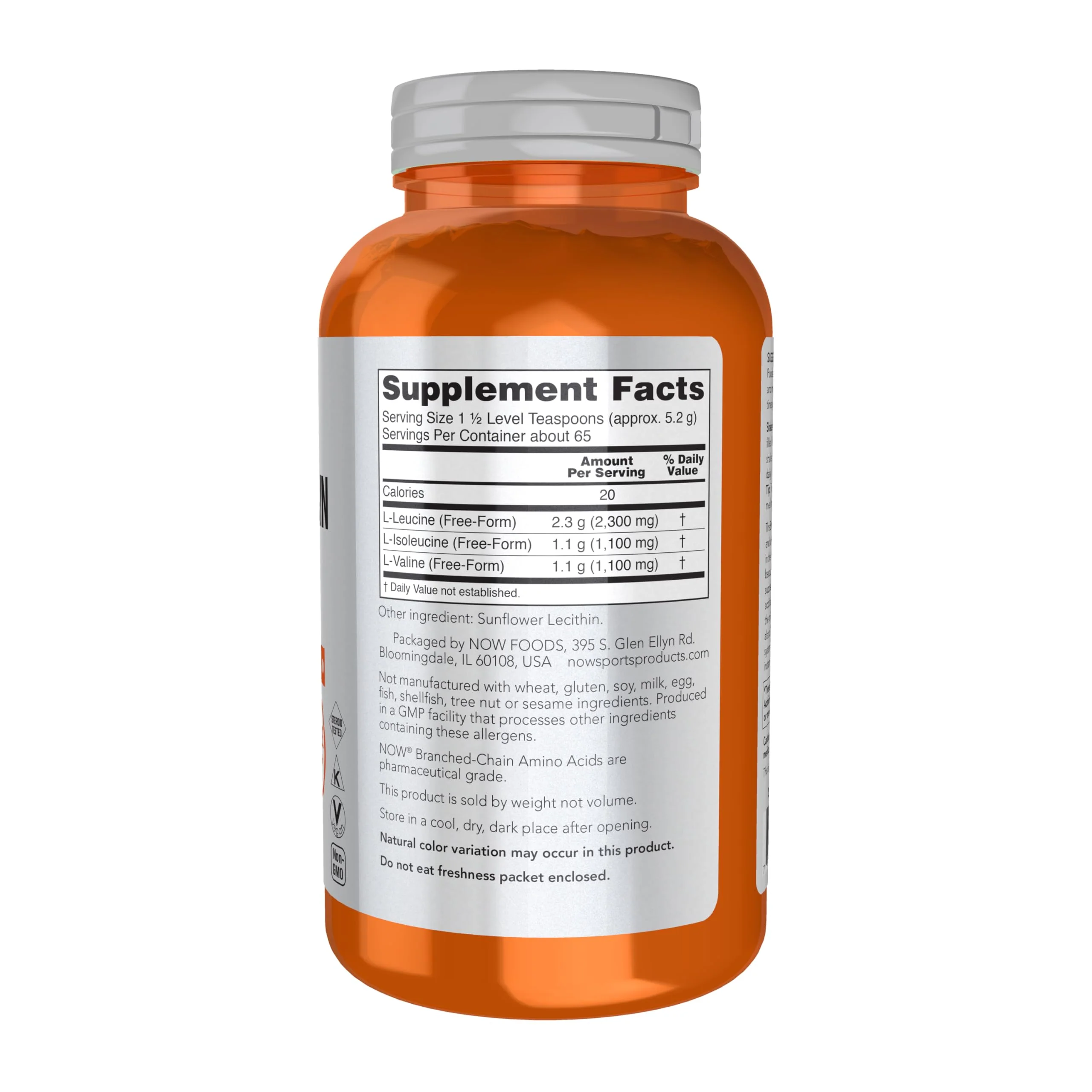 NOW Foods Sports Nutrition, Branched Chain Amino Acid Powder with Leucine, Isoleucine, and Valine, 12-Ounce - Image 9