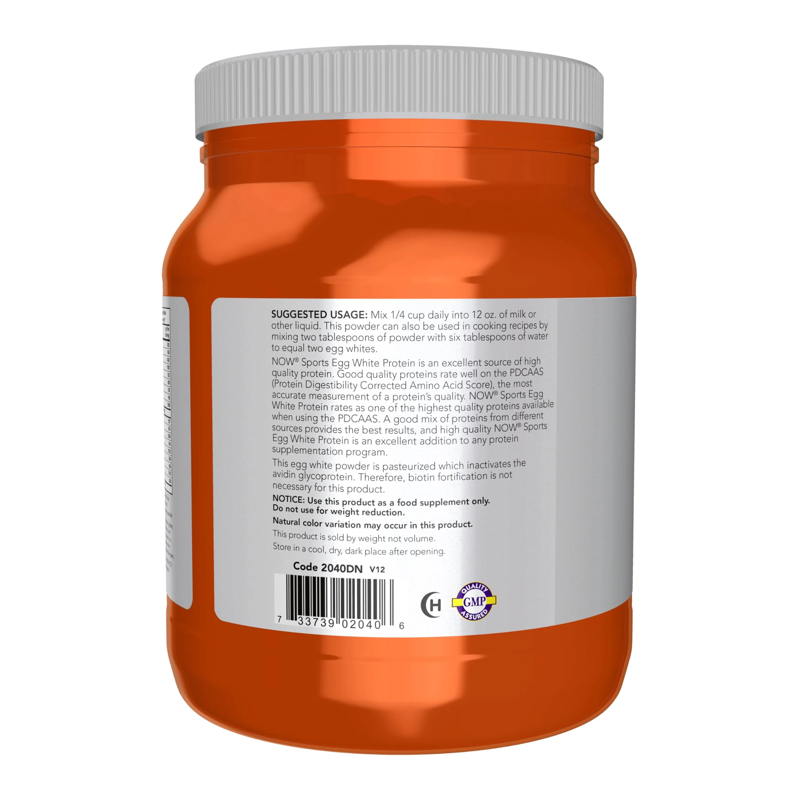 NOW Foods Sports Nutrition, Egg White Protein, 16 g With BCAAs, Unflavored Powder, 1.2-Pound - Image 3