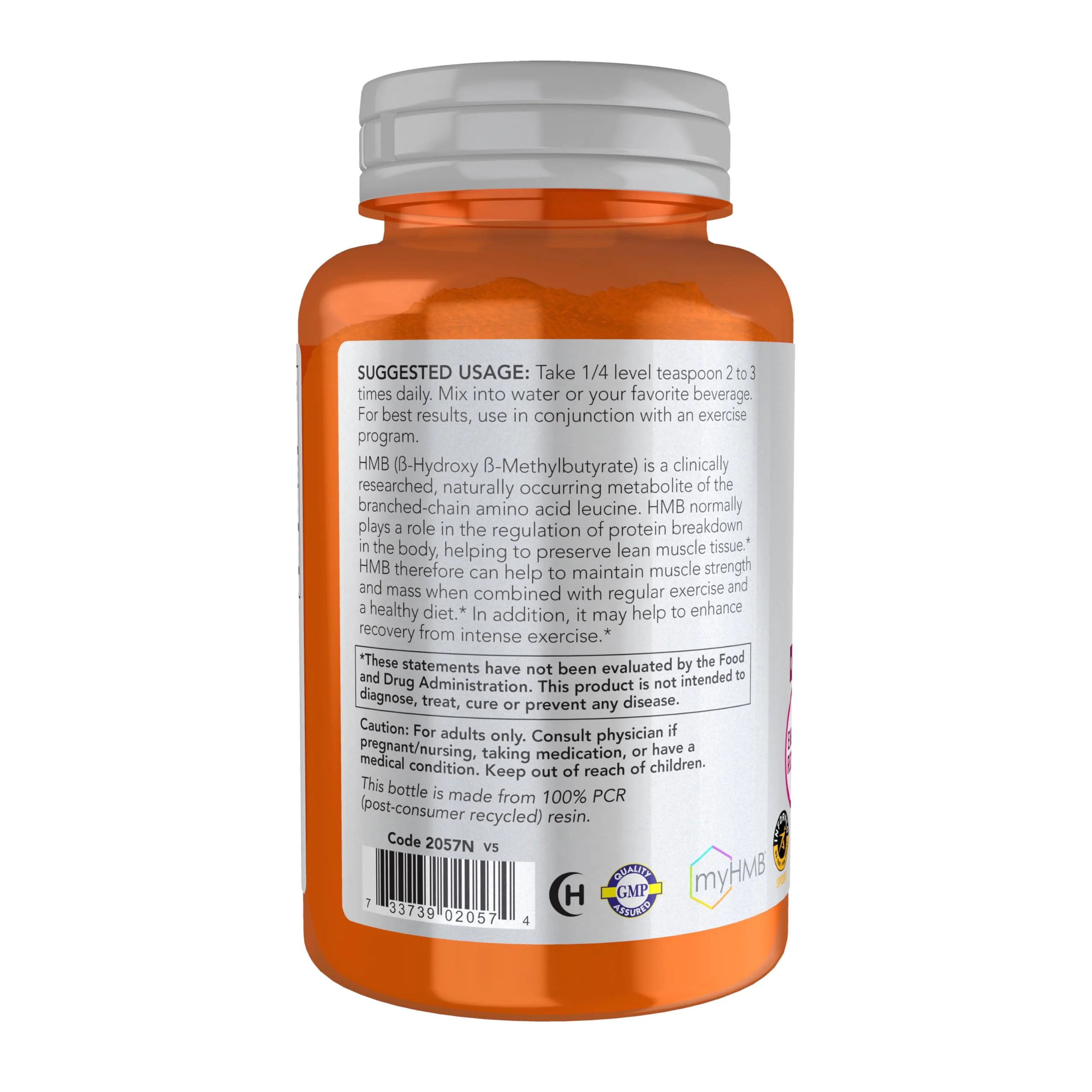NOW Foods Sports Nutrition, HMB (β-Hydroxy β-Methylbutyrate)Powder, Sports Recovery*, 90 Grams - Image 5