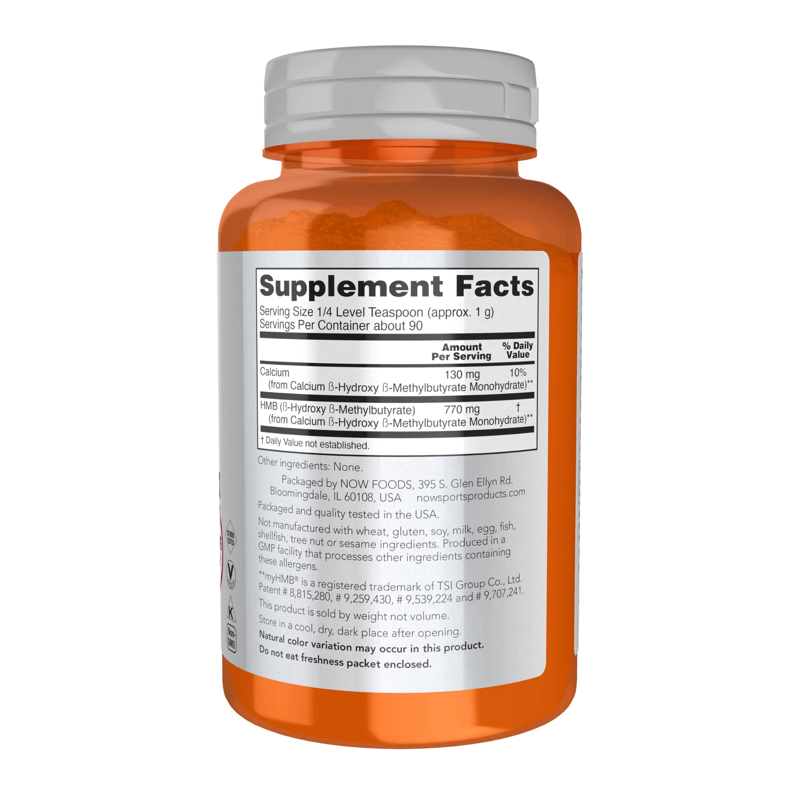 NOW Foods Sports Nutrition, HMB (β-Hydroxy β-Methylbutyrate)Powder, Sports Recovery*, 90 Grams - Image 6