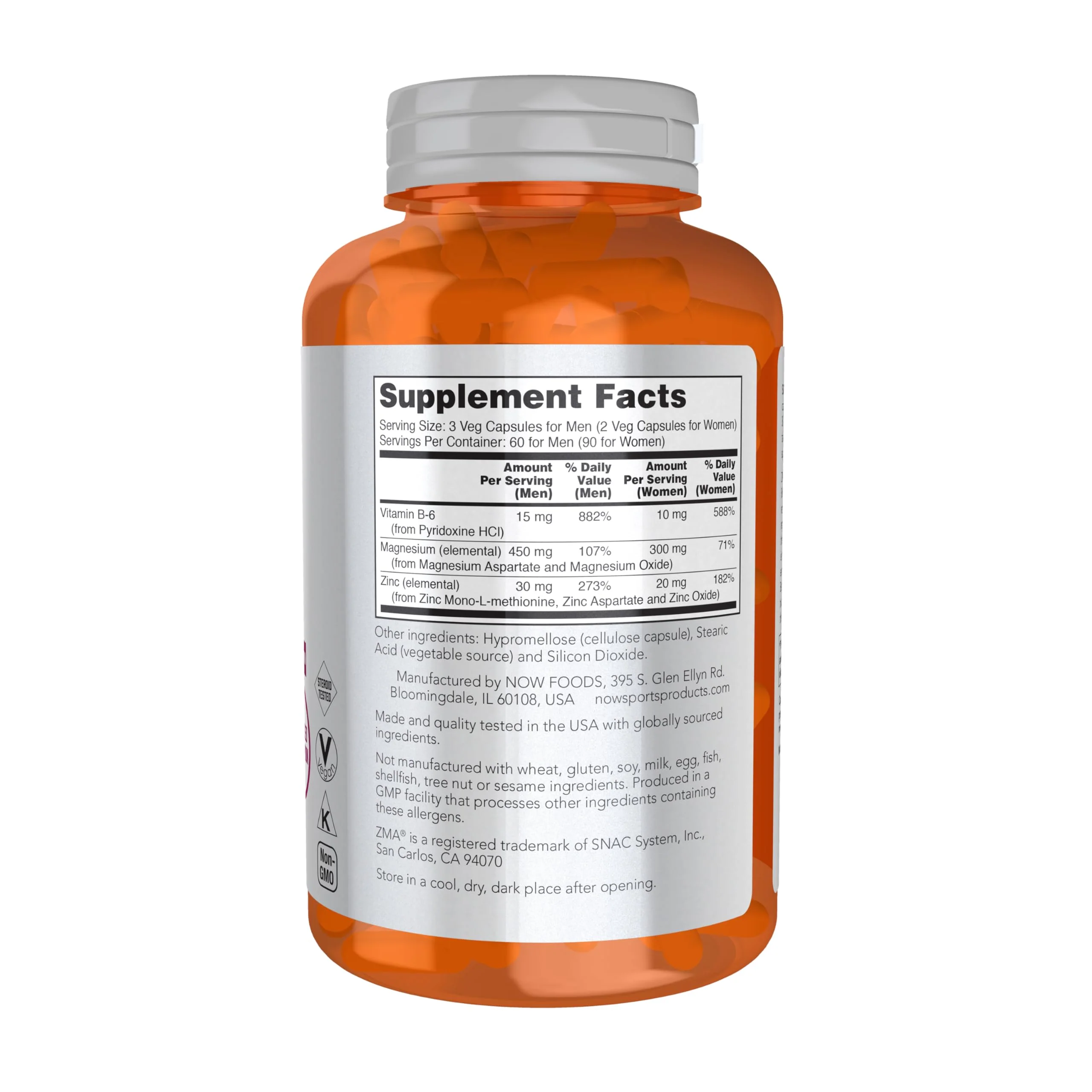 NOW Foods Sports Nutrition, ZMA (Zinc, Magnesium and Vitamin B-6), Enhanced Absorption, Sports Recovery*, 180 Capsules - Image 6