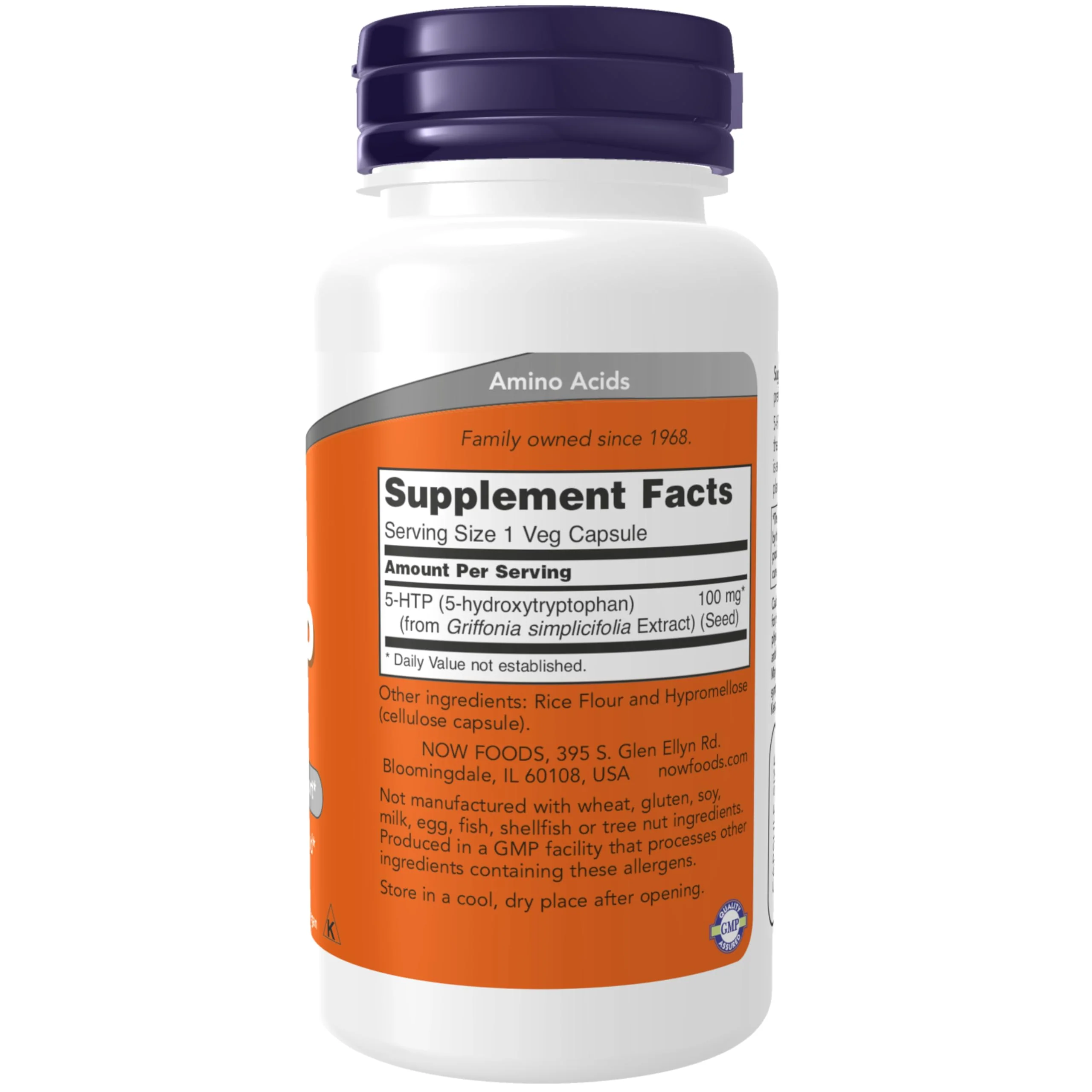 NOW Foods Supplements, 5-HTP (5-hydroxytryptophan) 100 mg, Neurotransmitter Support*, 60 Veg Capsules - Image 8