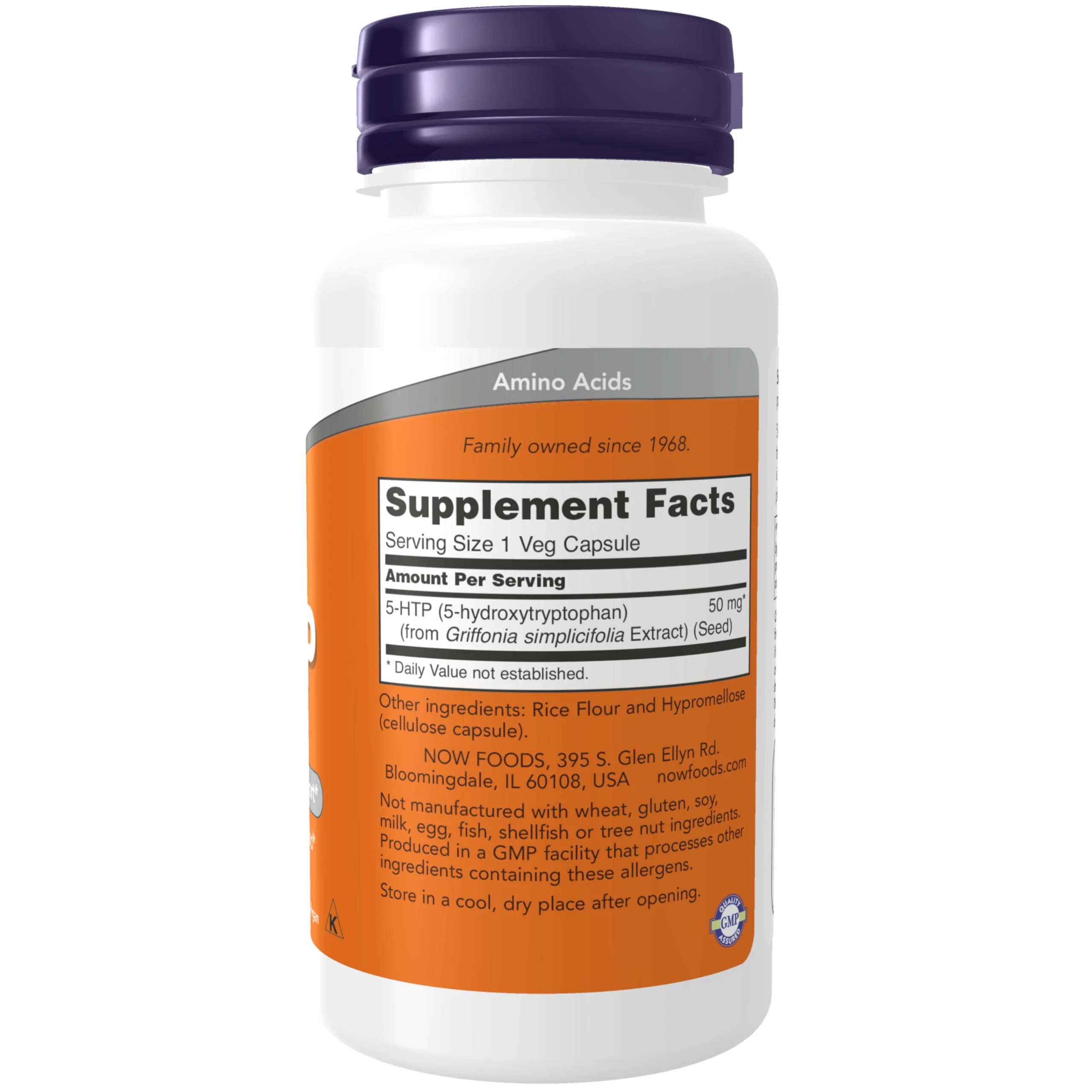 NOW Foods Supplements, 5-HTP (5-hydroxytryptophan) 50 mg, Neurotransmitter Support*, 90 Veg Capsules - Image 2