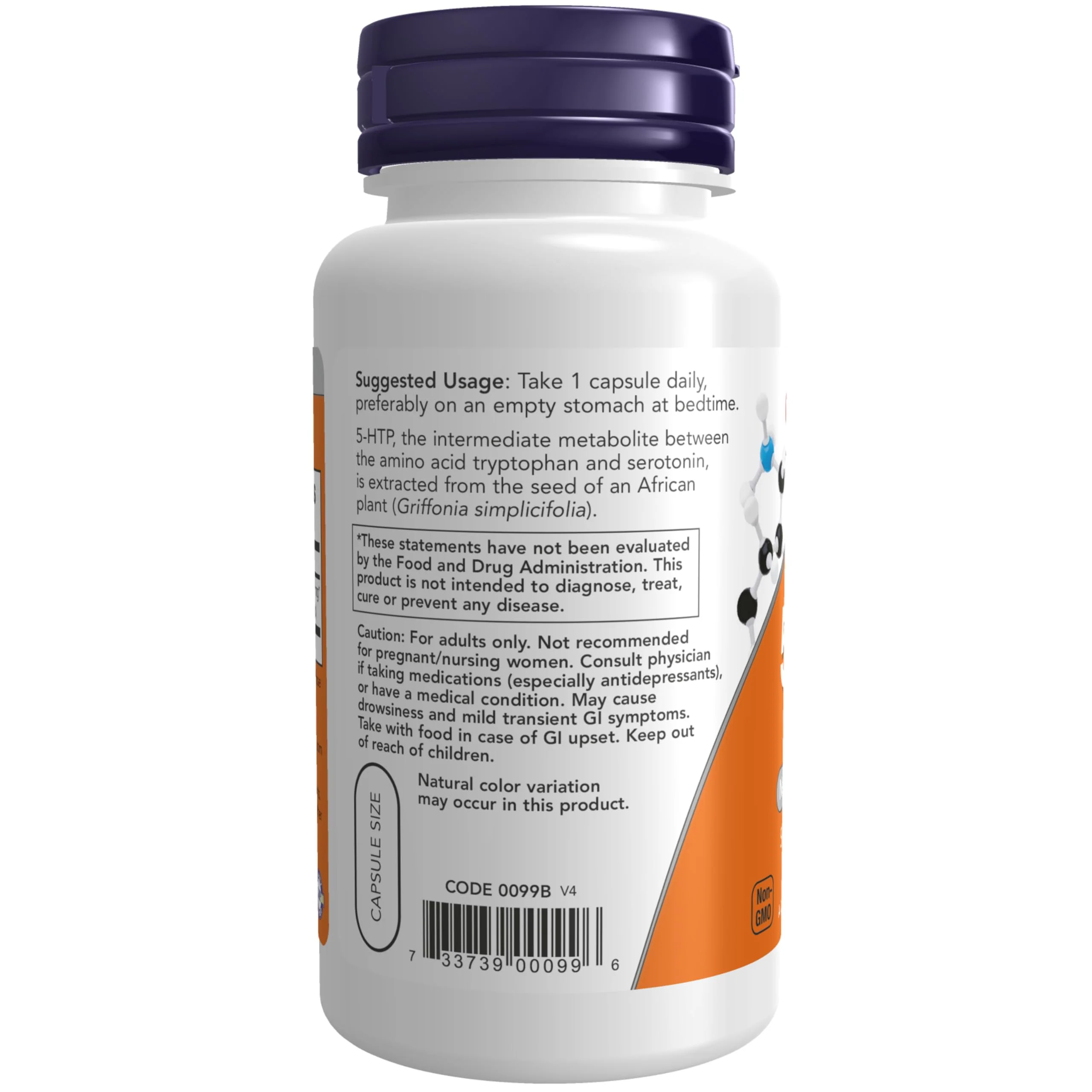 NOW Foods Supplements, 5-HTP (5-hydroxytryptophan) 50 mg, Neurotransmitter Support*, 90 Veg Capsules - Image 3