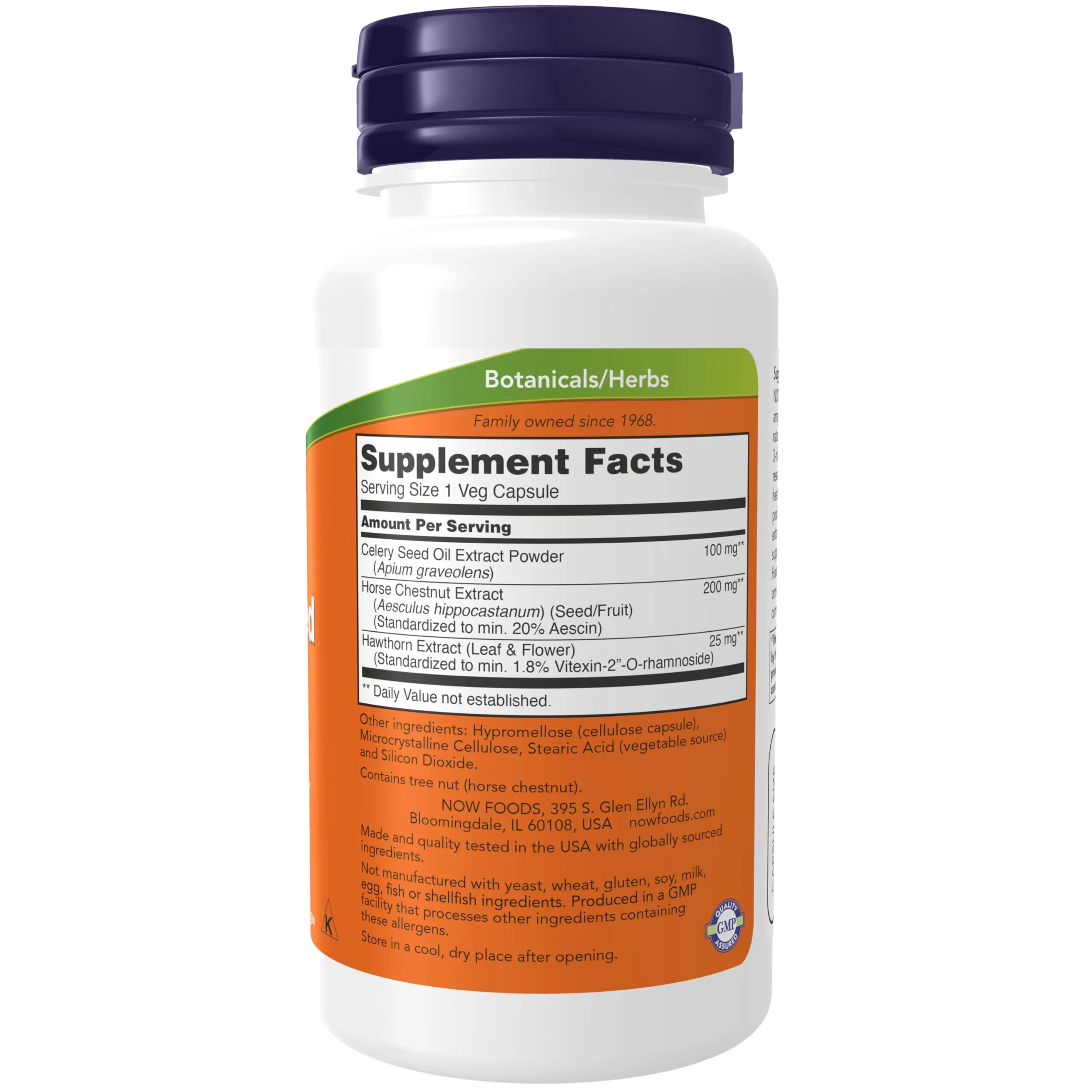 NOW Foods Supplements, Celery Seed Extract, plus Horse Chestnut and Hawthorn Extracts, 60 Veg Capsules - Image 2