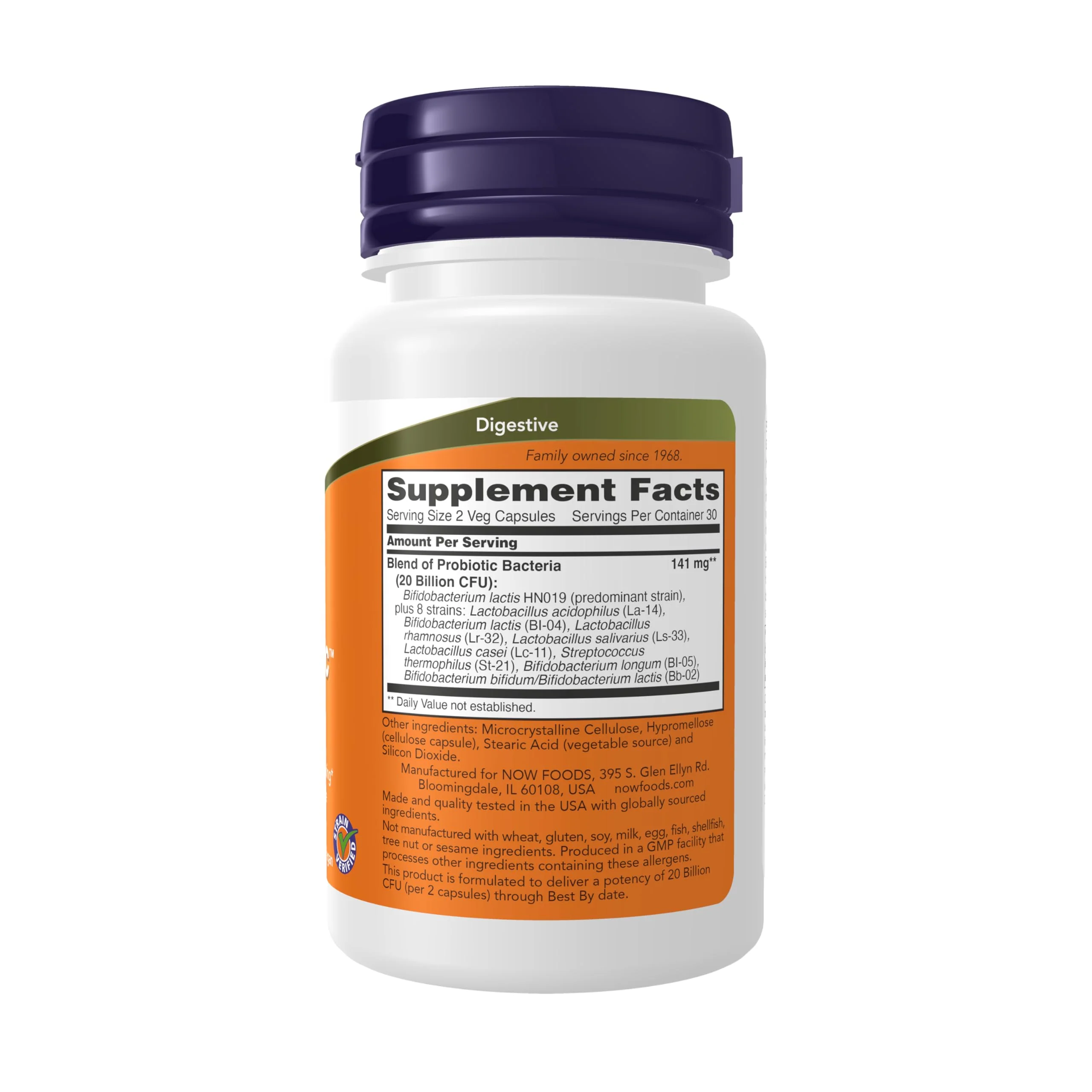 NOW Foods Supplements, Clinical GI Probiotic™, 50+ Formula, Strain Verified, 60 Veg Capsules - Image 2