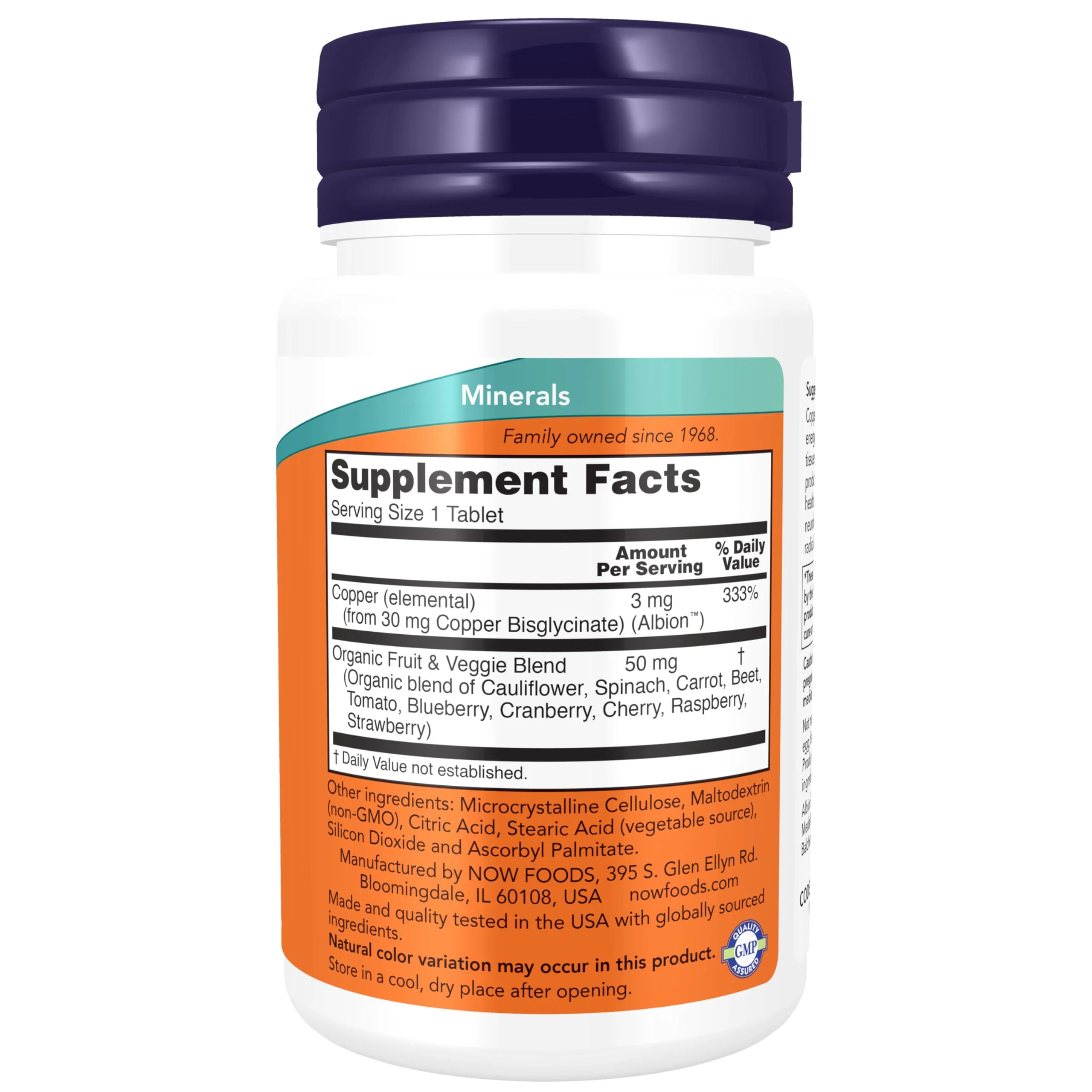 Now Foods Supplements, Copper Glycinate with 3mg Albion Copper, Promotes Structural Health*, 120 Tablets, Light Gray, Tan - Image 8
