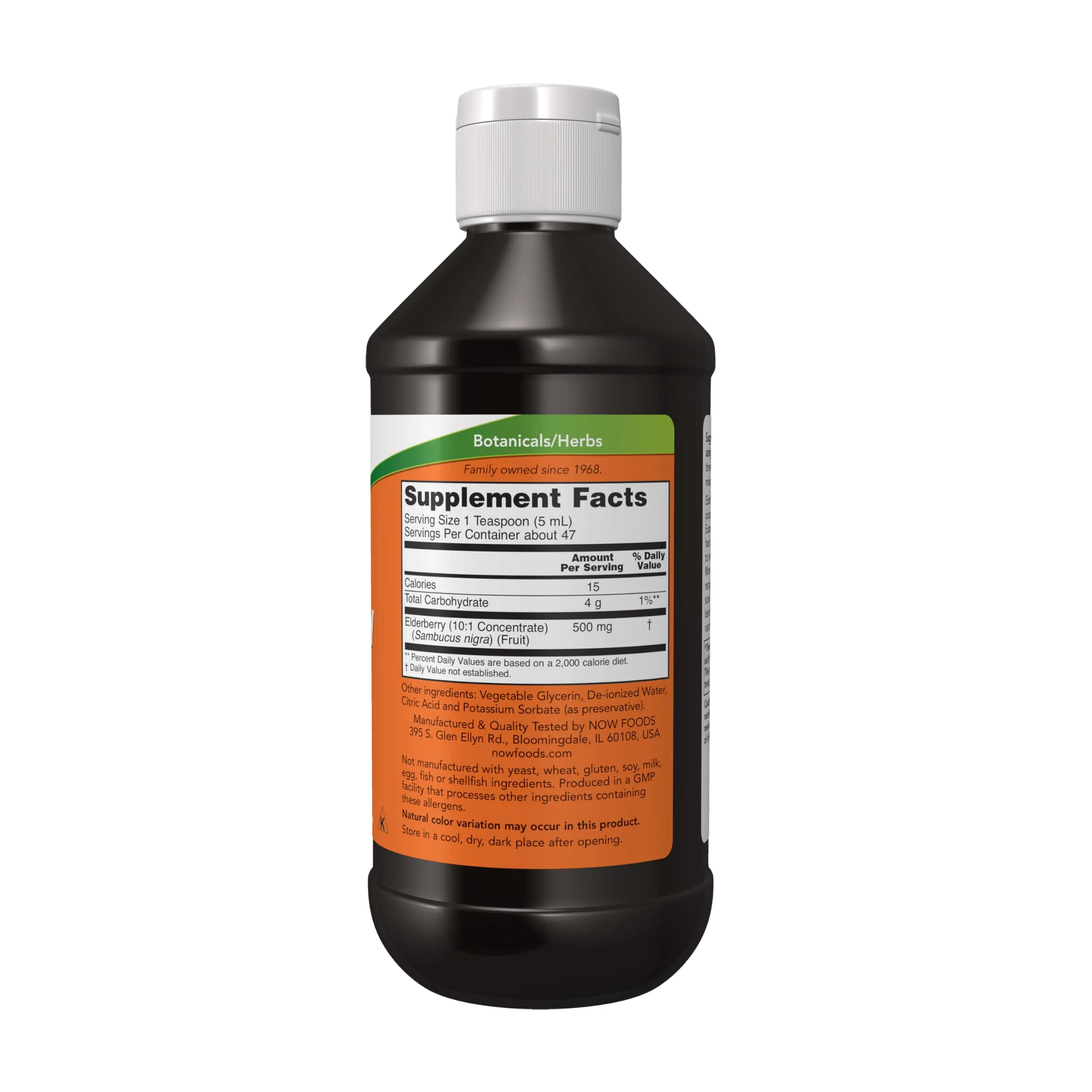 NOW Foods Supplements, Elderberry Liquid 500 mg, 10:1 Concentrate, Free Radical Scavenger*, 8-Ounce - Image 8