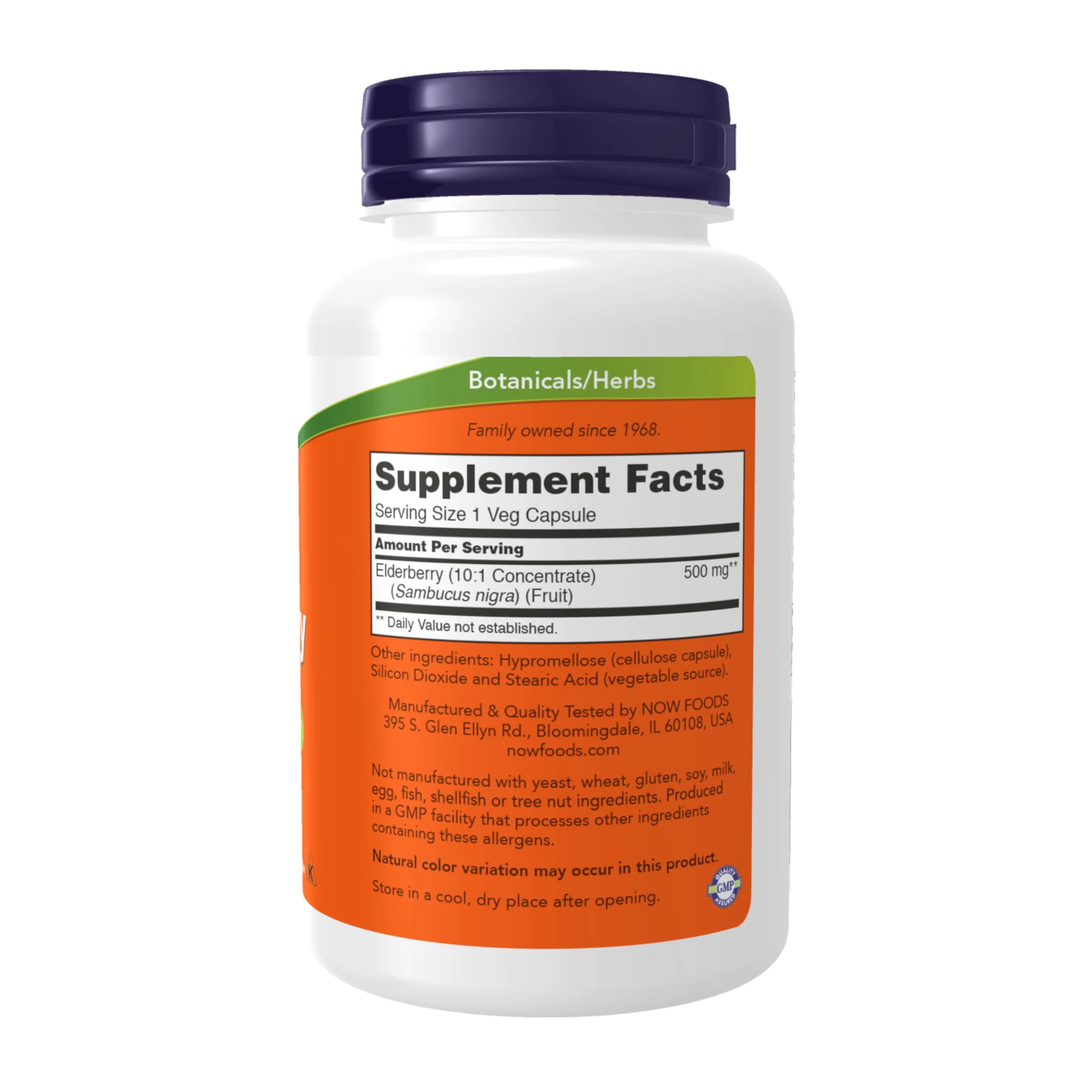 NOW Foods Supplements, Elderberry (Sambucus nigra)500 mg, 10:1 Concentrate, 120 Veg Capsules - Image 2