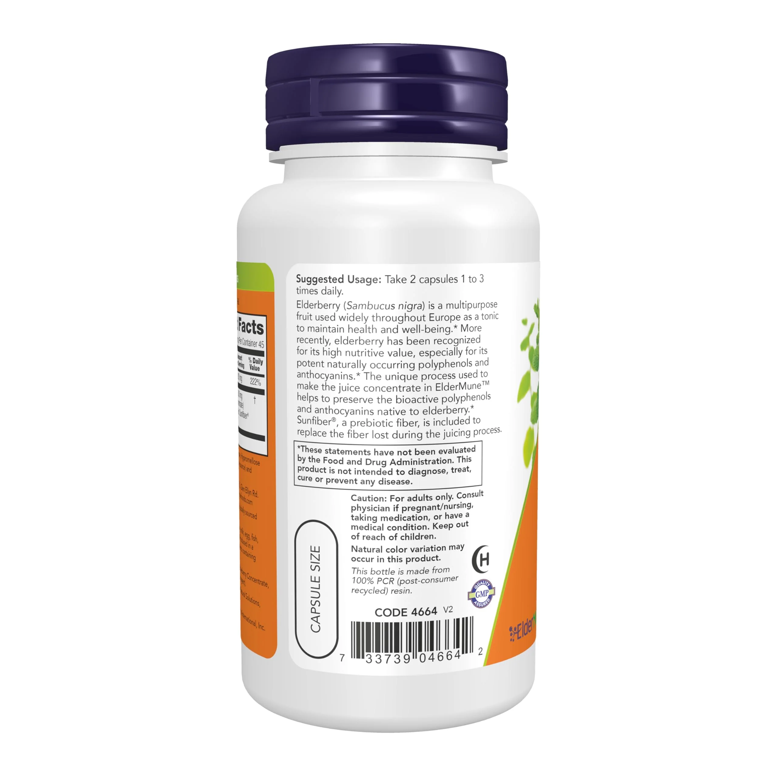 NOW Foods Supplements, ElderMune 65:1 Elderberry Juice Concentrate With Vitamin C, Immune System Support, 90 Veg Capsules - Image 3
