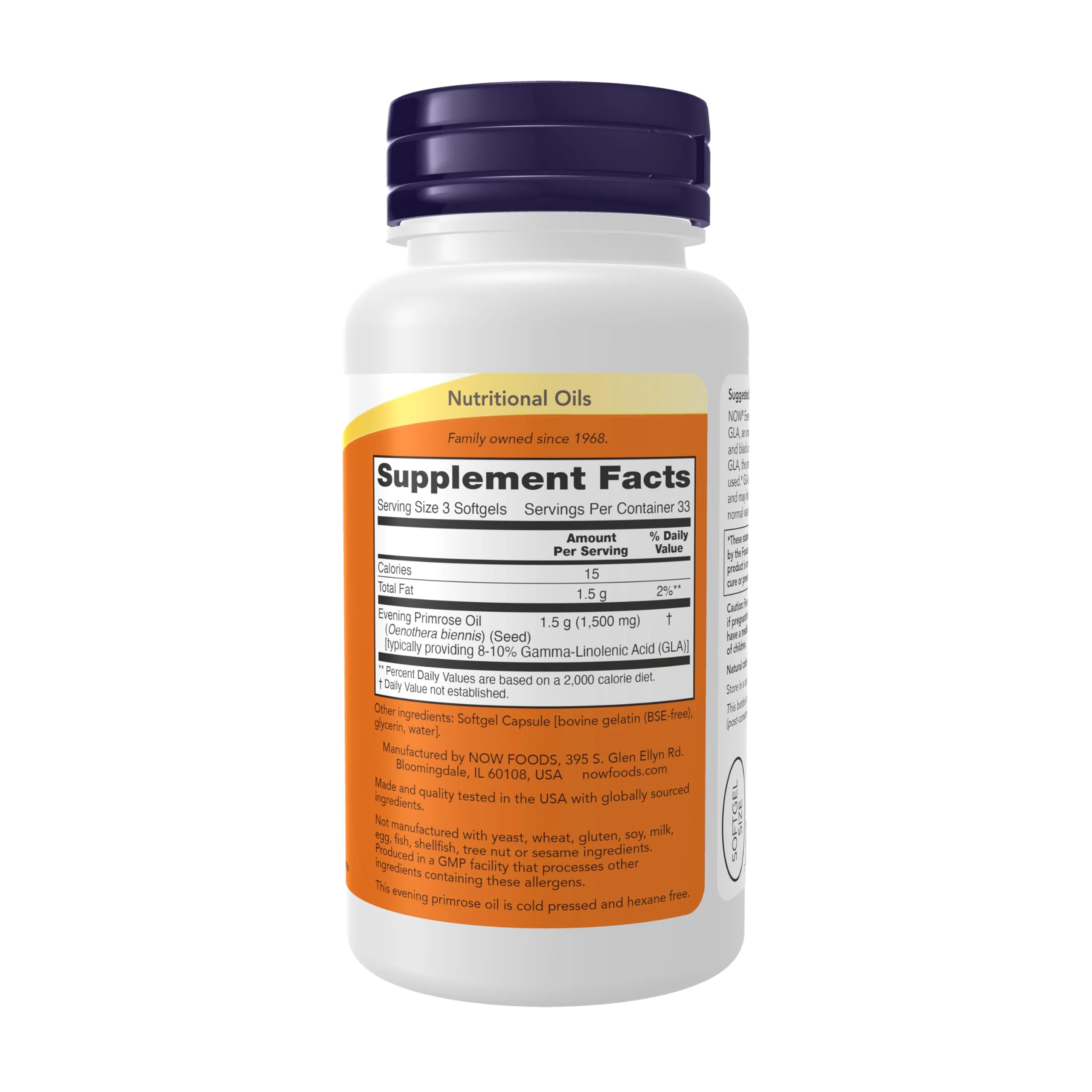 NOW Foods Supplements, Evening Primrose Oil 500 mg with Naturally Occurring GLA (Gamma-Linolenic Acid), 100 Softgels - Image 8