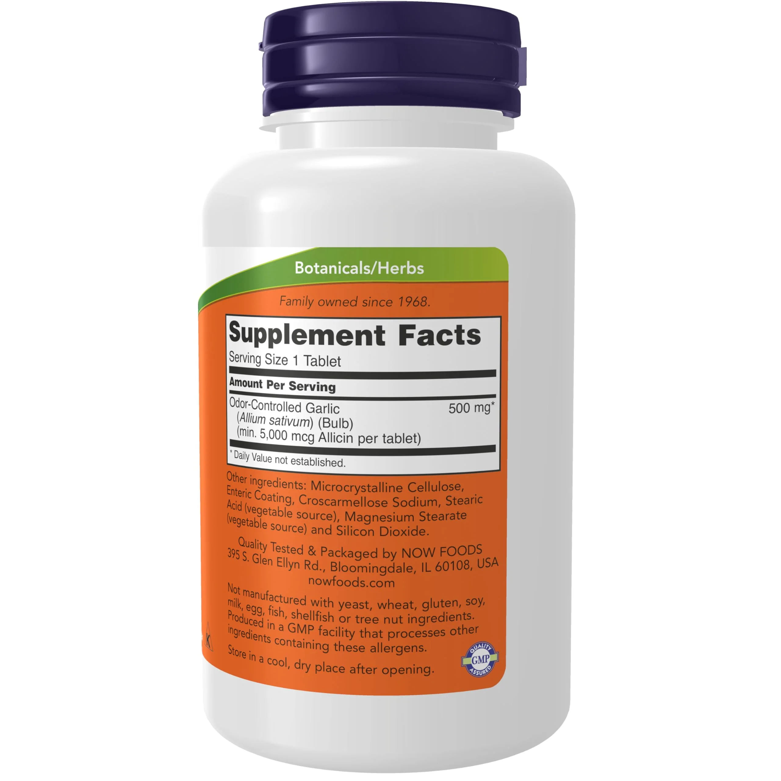 NOW Foods Supplements, Garlic 5,000 (Allium sativum), Enteric Coated, Odor Controlled, 90 Tablets - Image 2