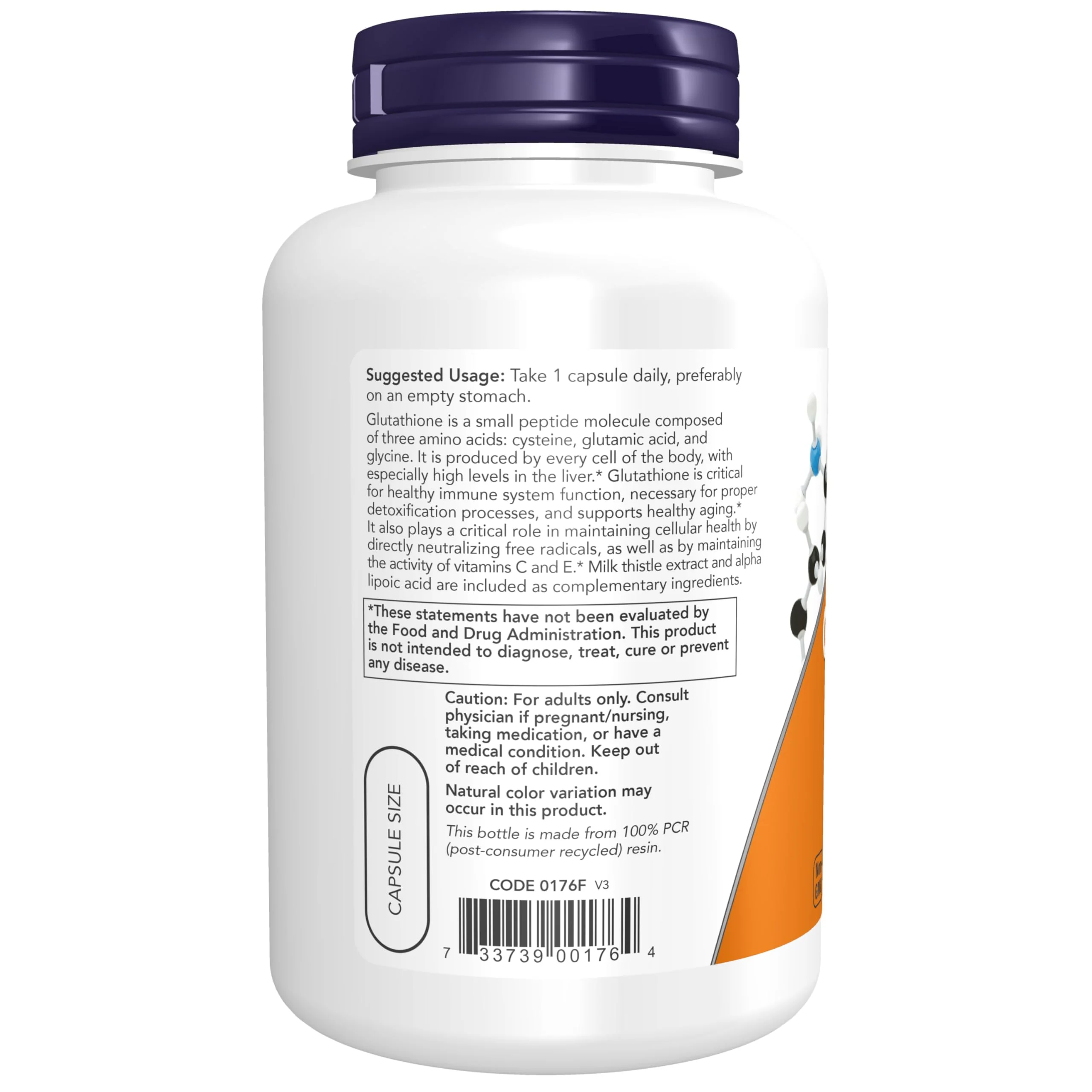 Now Foods Supplements, Glutathione 500 mg, with Milk Thistle Extract & Alpha Lipoic Acid, Free Radical Neutralizer*, 120 Veg Capsules, Beige - Image 14