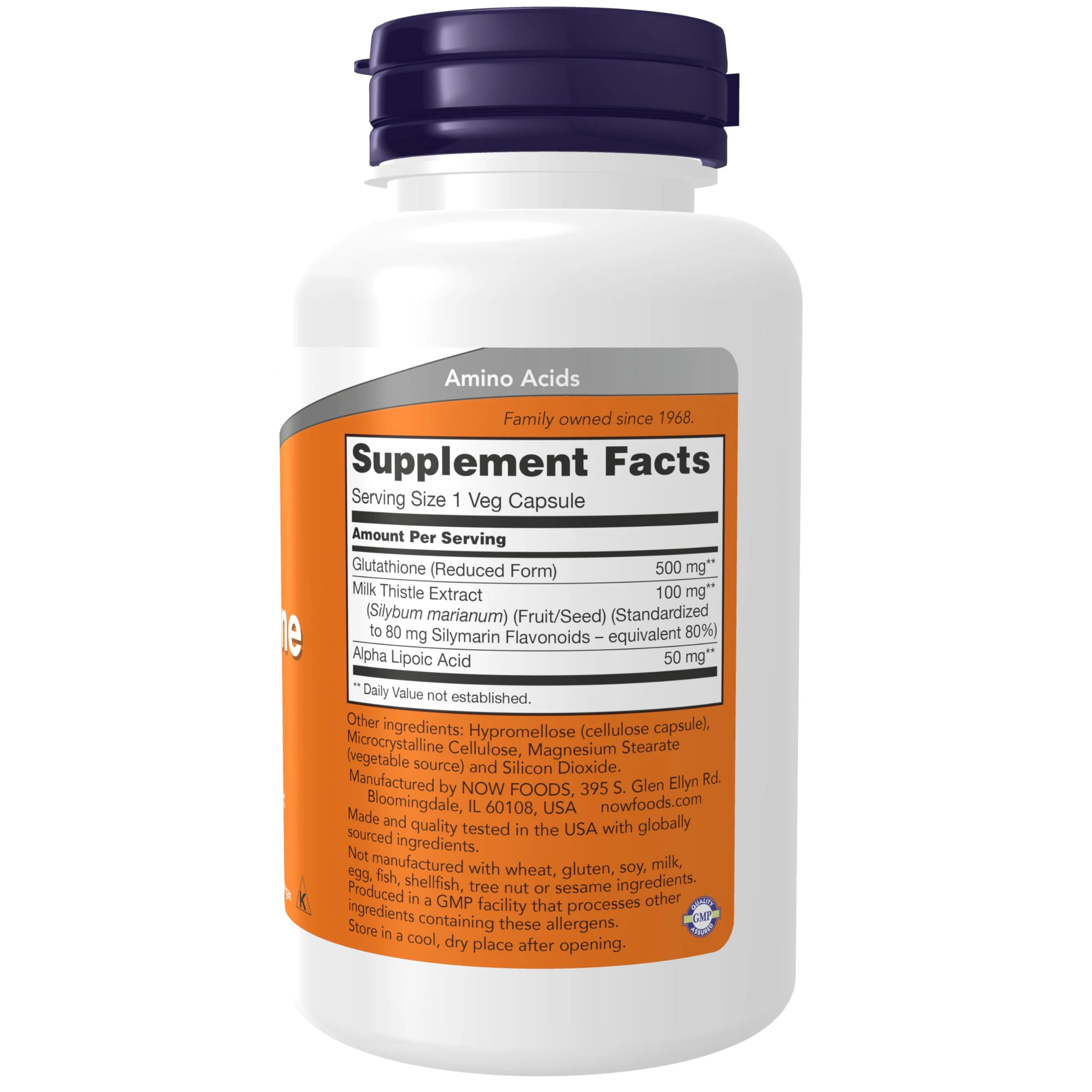 NOW Foods Supplements, Glutathione 500 mg, With Milk Thistle Extract & Alpha Lipoic Acid, Free Radical Neutralizer*, 60 Veg Capsules - Image 7