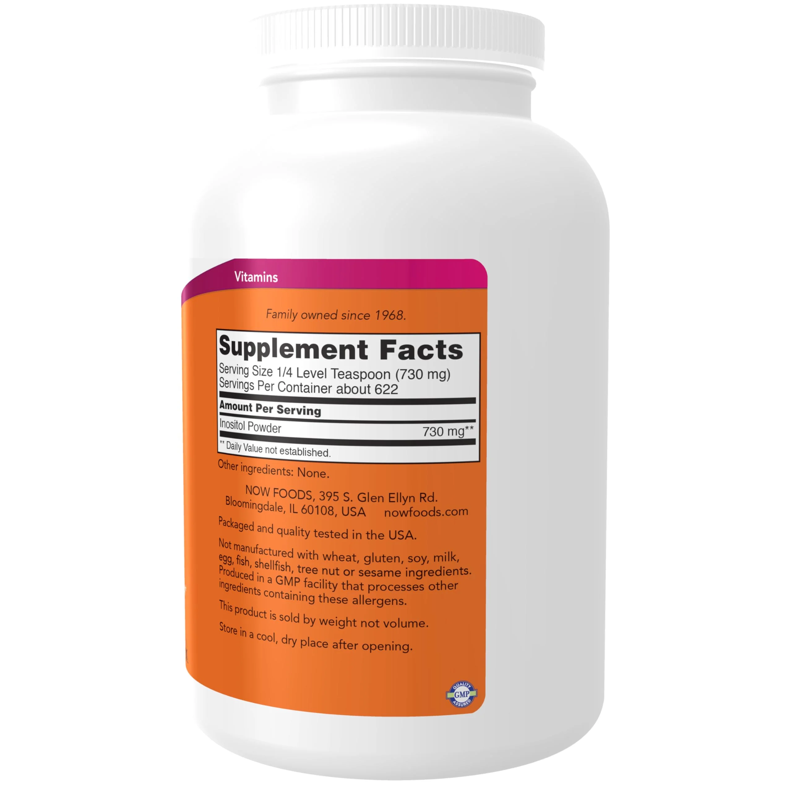 NOW Foods Supplements, Inositol Powder, Neurotransmitter Signaling*, Cellular Health*, 1-Pound - Image 2