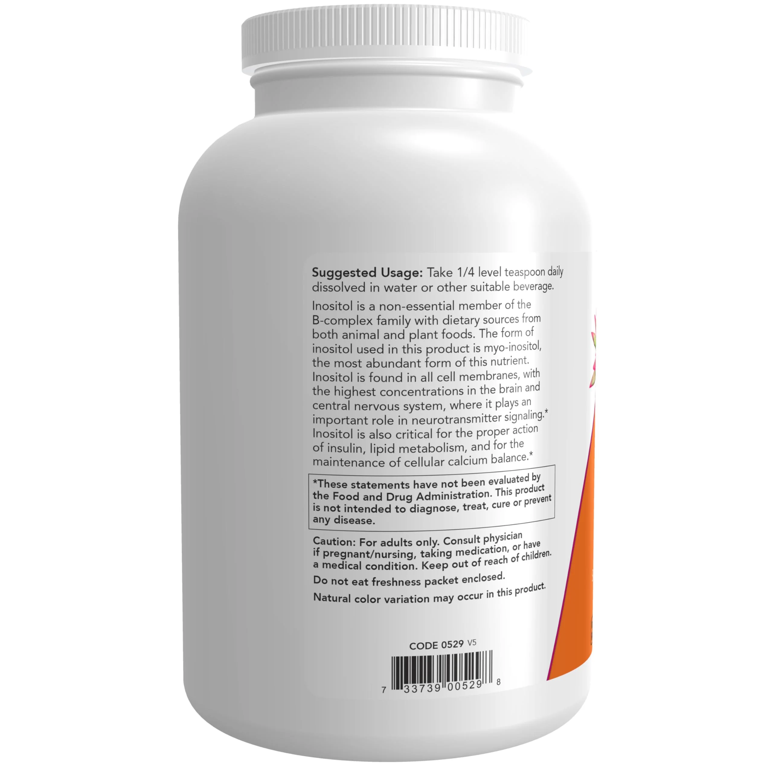 NOW Foods Supplements, Inositol Powder, Neurotransmitter Signaling*, Cellular Health*, 1-Pound - Image 3