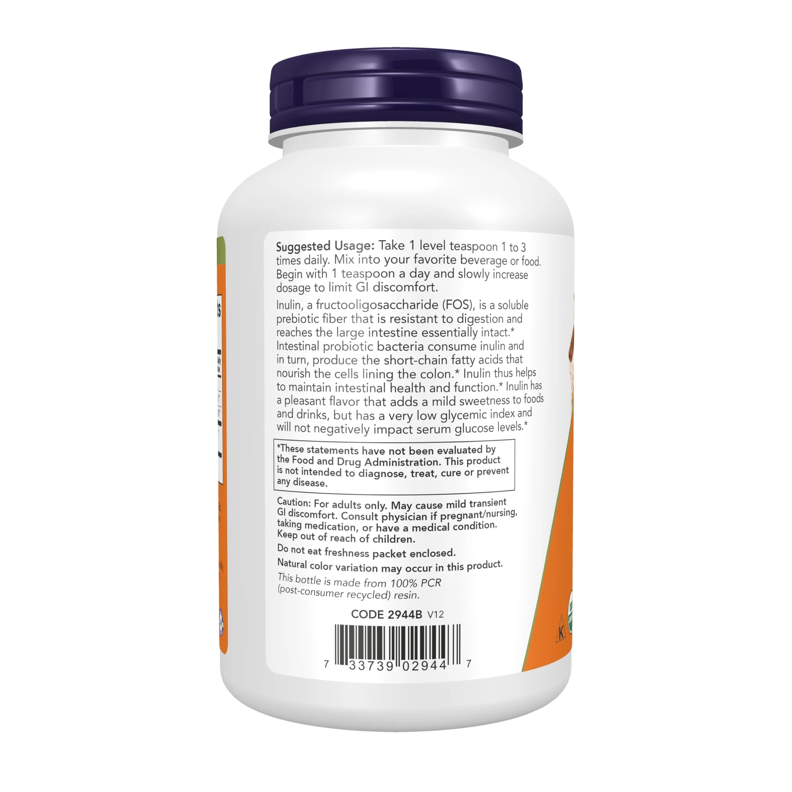 NOW Foods Supplements, Inulin Prebiotic Pure Powder, Certified Organic, Non-GMO Project Verified, Intestinal Support*, 8-Ounce - Image 7