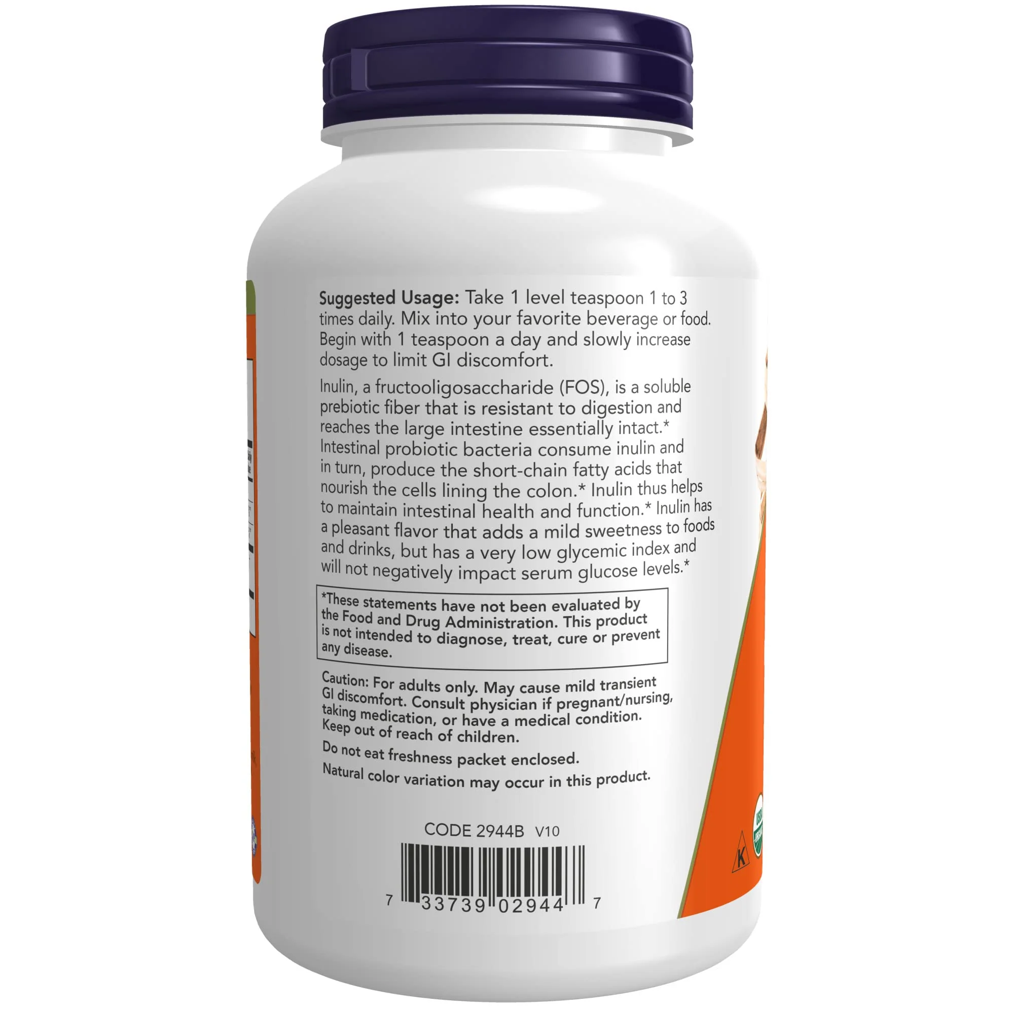 NOW Foods Supplements, Inulin Prebiotic Pure Powder, Certified Organic, Non-GMO Project Verified, Intestinal Support*, 8-Ounce (Pack of 2) - Image 8