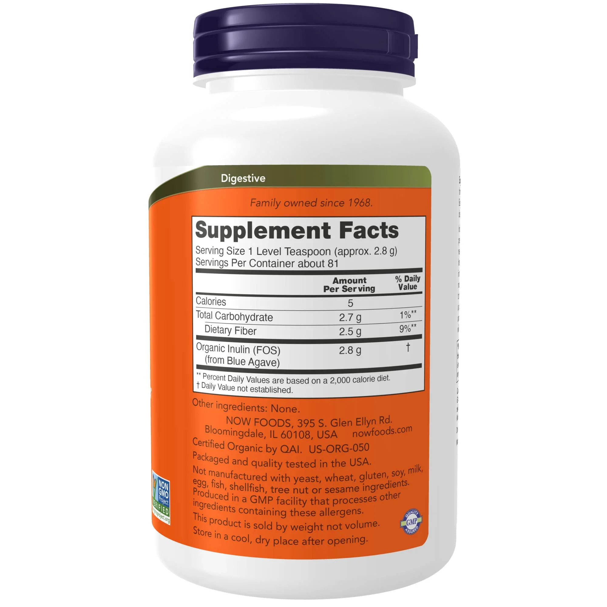 NOW Foods Supplements, Inulin Prebiotic Pure Powder, Certified Organic, Non-GMO Project Verified, Intestinal Support*, 8-Ounce (Pack of 2) - Image 9