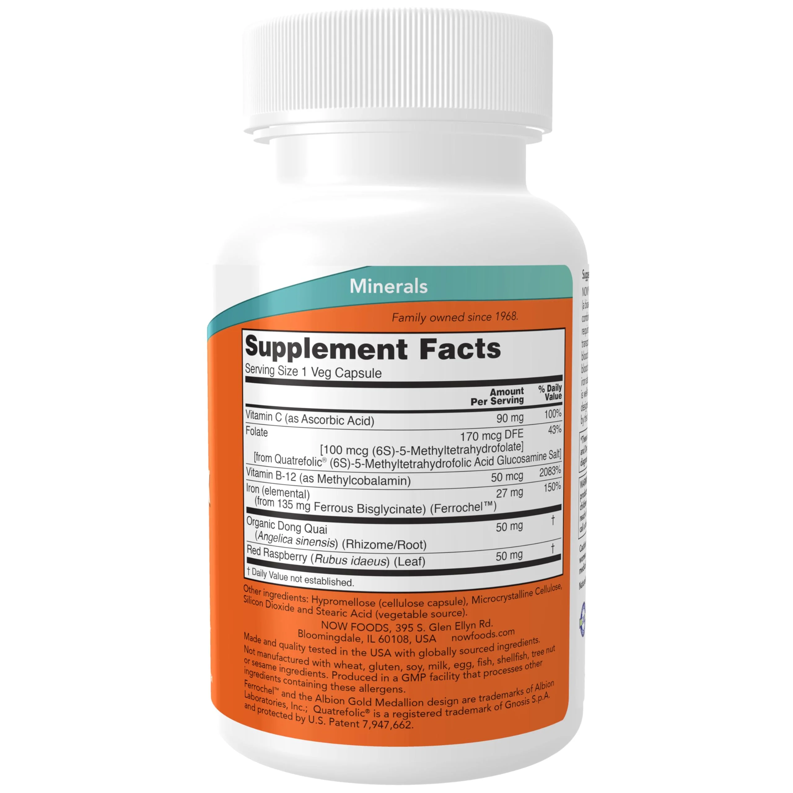 NOW Foods Supplements, Iron Complex Caps, Non-Constipating*, Essential Mineral, 100 Veg Capsules - Image 7