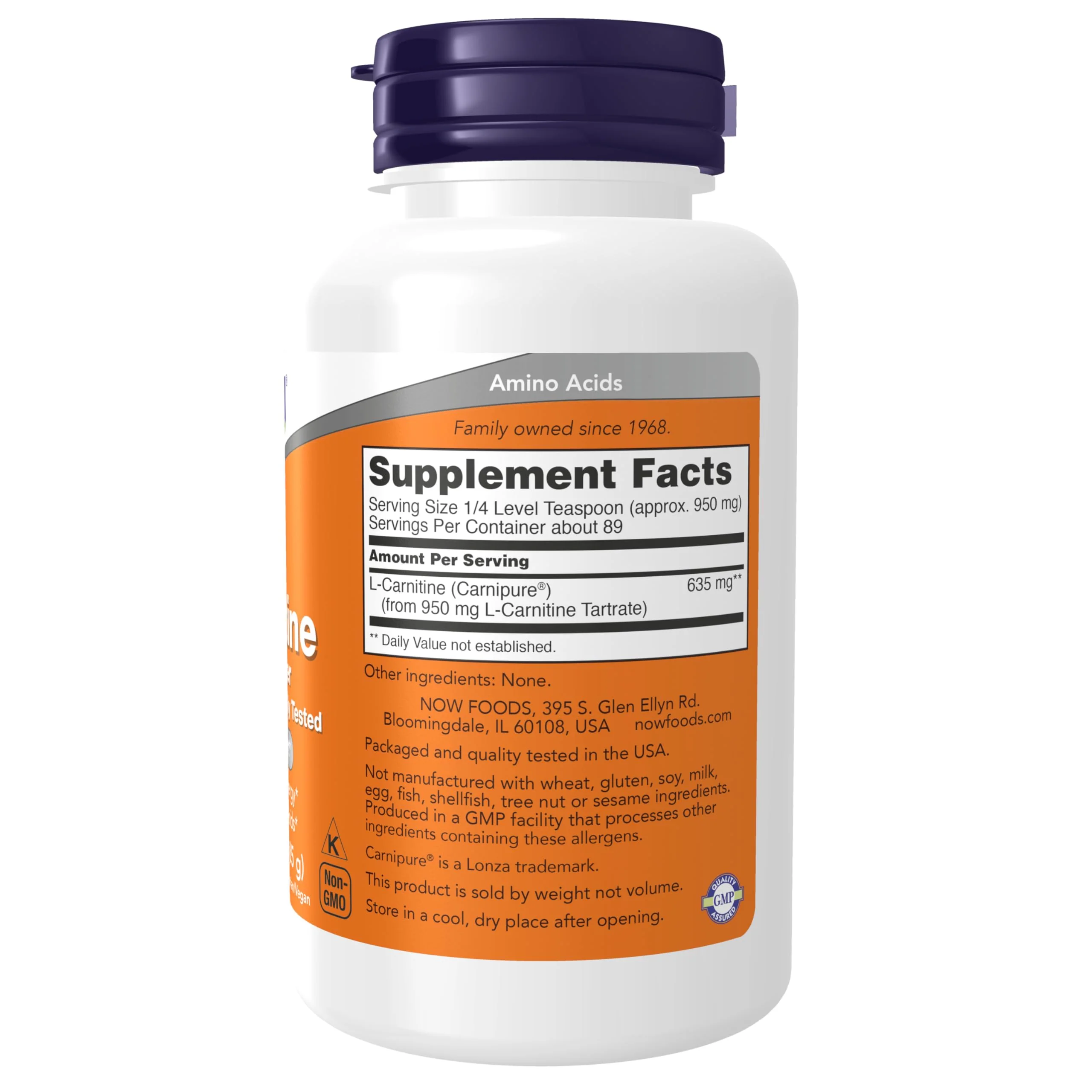 NOW Foods Supplements, L-Carnitine (L-Carnitine Tartrate) Pure Powder, Boosts Cellular Energy, Amino Acid, 3-Ounce - Image 7
