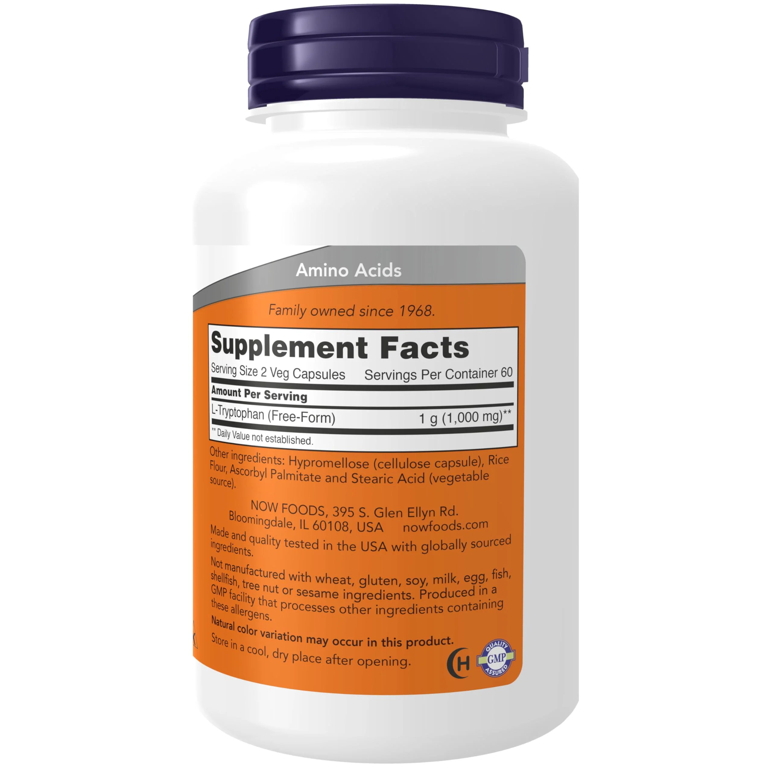 NOW Foods Supplements, L-Tryptophan 500 mg, Encourages Positive Mood*, Supports Relaxation*, 120 Veg Capsules - Image 7