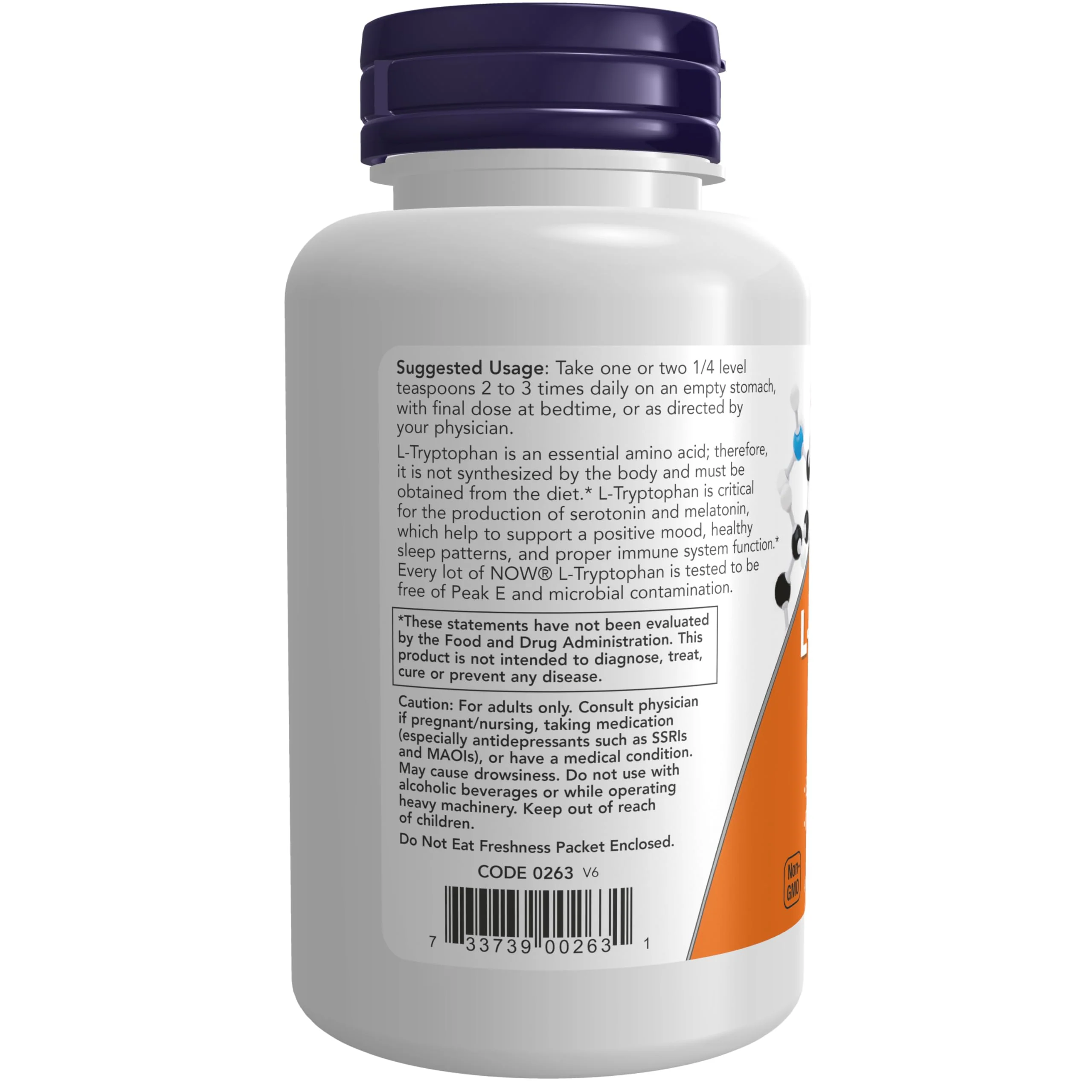 NOW Foods Supplements, L-Tryptophan Powder, Free-Form, Supports Relaxation*, Amino Acid, 2-Ounce - Image 3