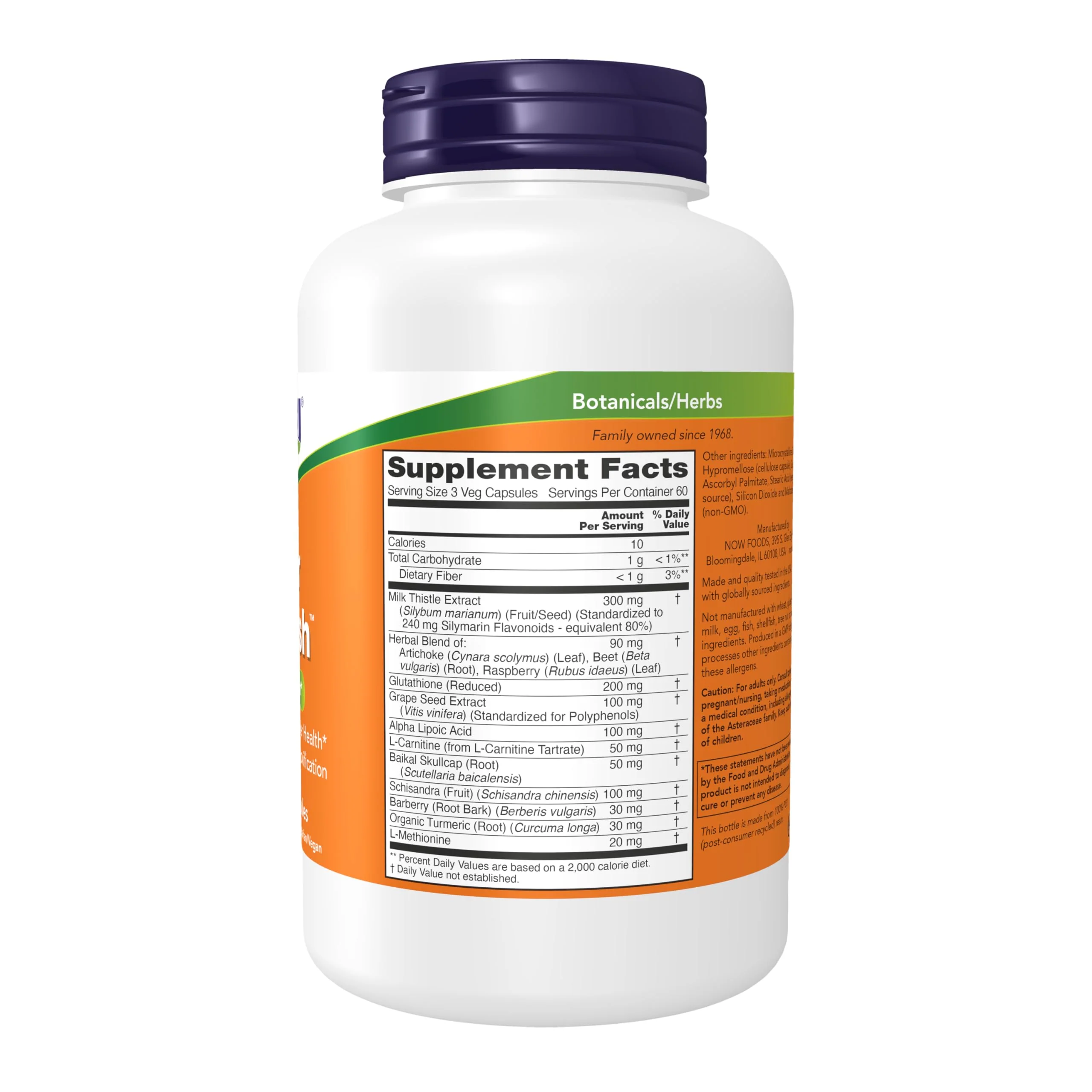NOW Foods Supplements, Liver Refresh™ with Milk Thistle Extract and unique Herb-Enzyme blend, 180 Veg Capsules - Image 7