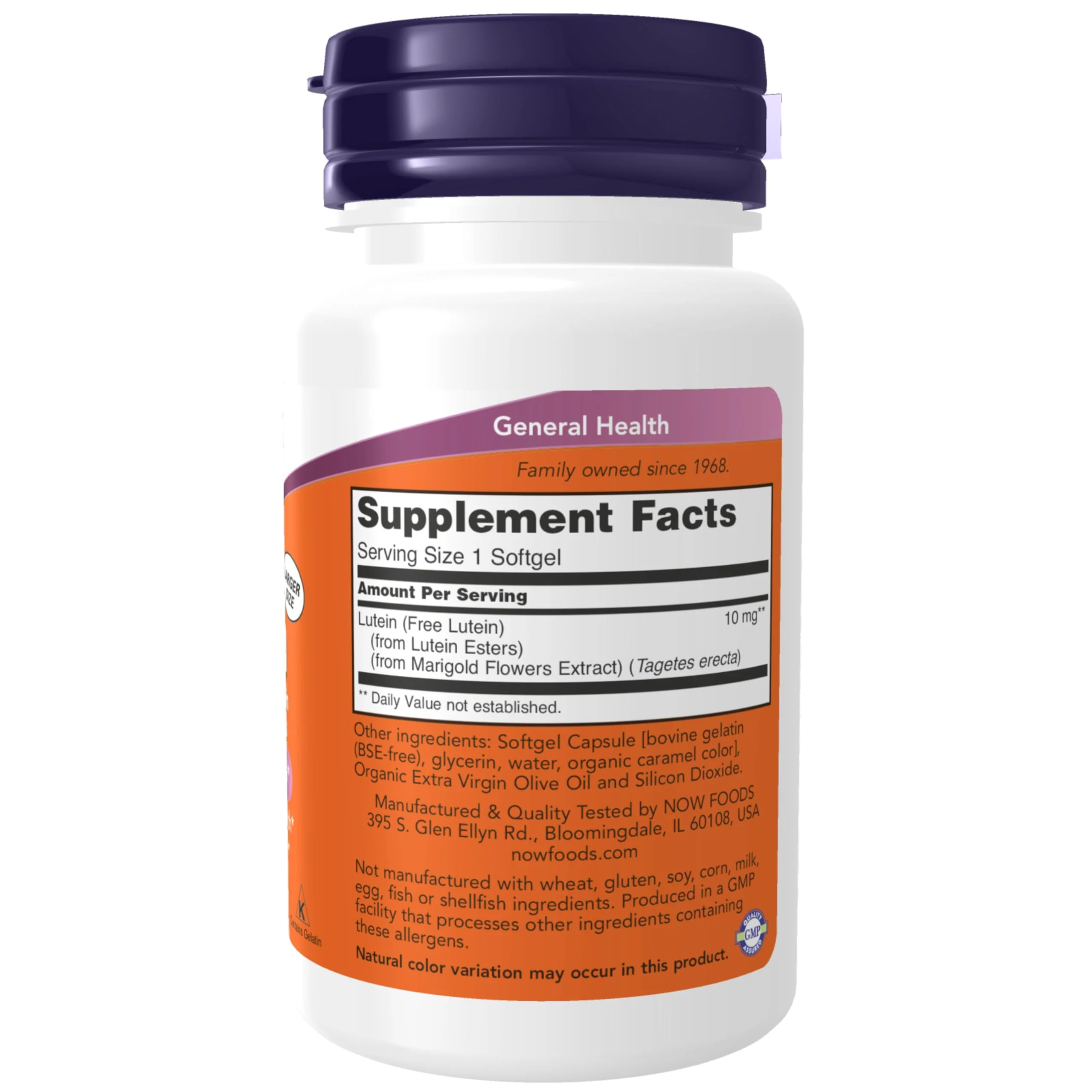 NOW Foods Supplements, Lutein 10 mg with 10 mg of Free Lutein from Lutein Esters, 120 Softgels - Image 7