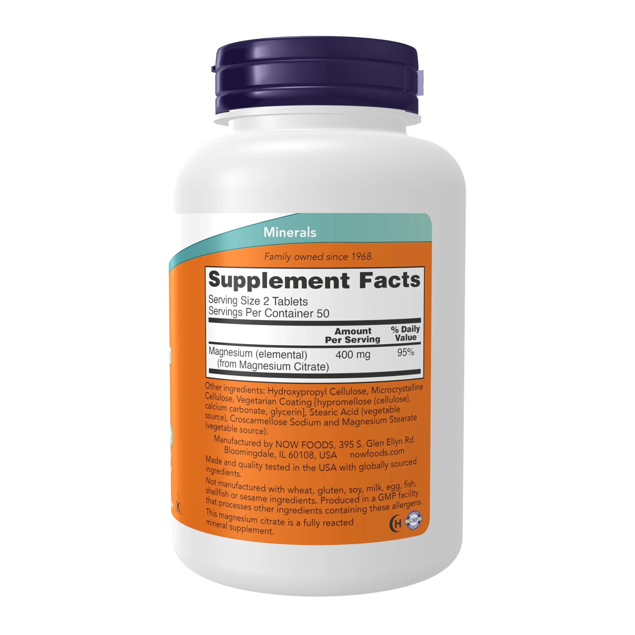NOW Foods Supplements, Magnesium Citrate 200 mg, Enzyme Function*, Nervous System Support*, 100 Tablets - Image 7