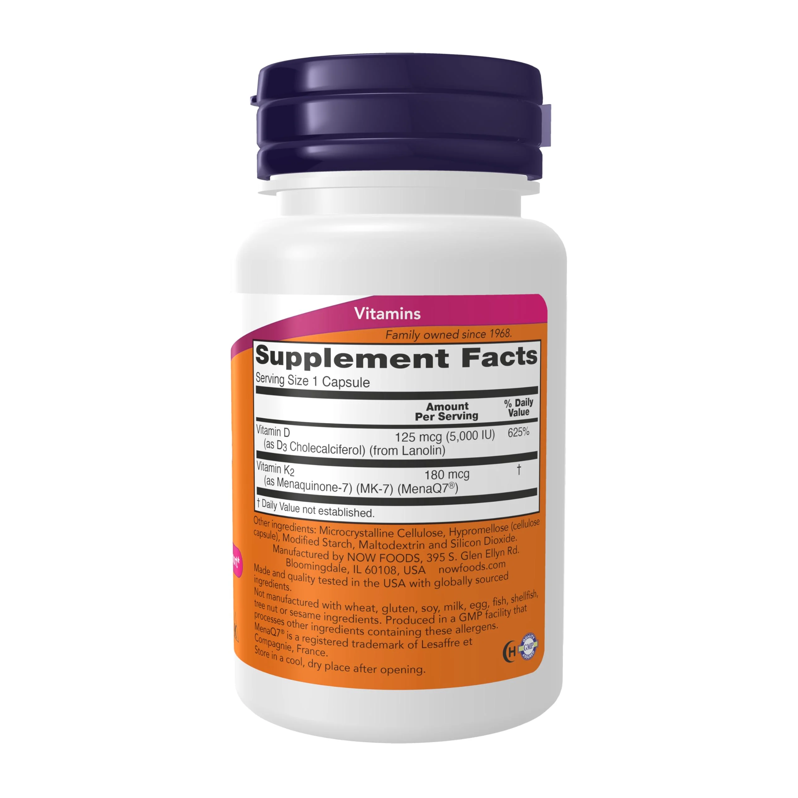 NOW Foods Supplements, Mega D-3 & MK-7 with Vitamins D-3 & K-2, 5,000 IU/180 mcg, Bone & Cardiovascular Support*, 60 Veg Capsules - Image 15