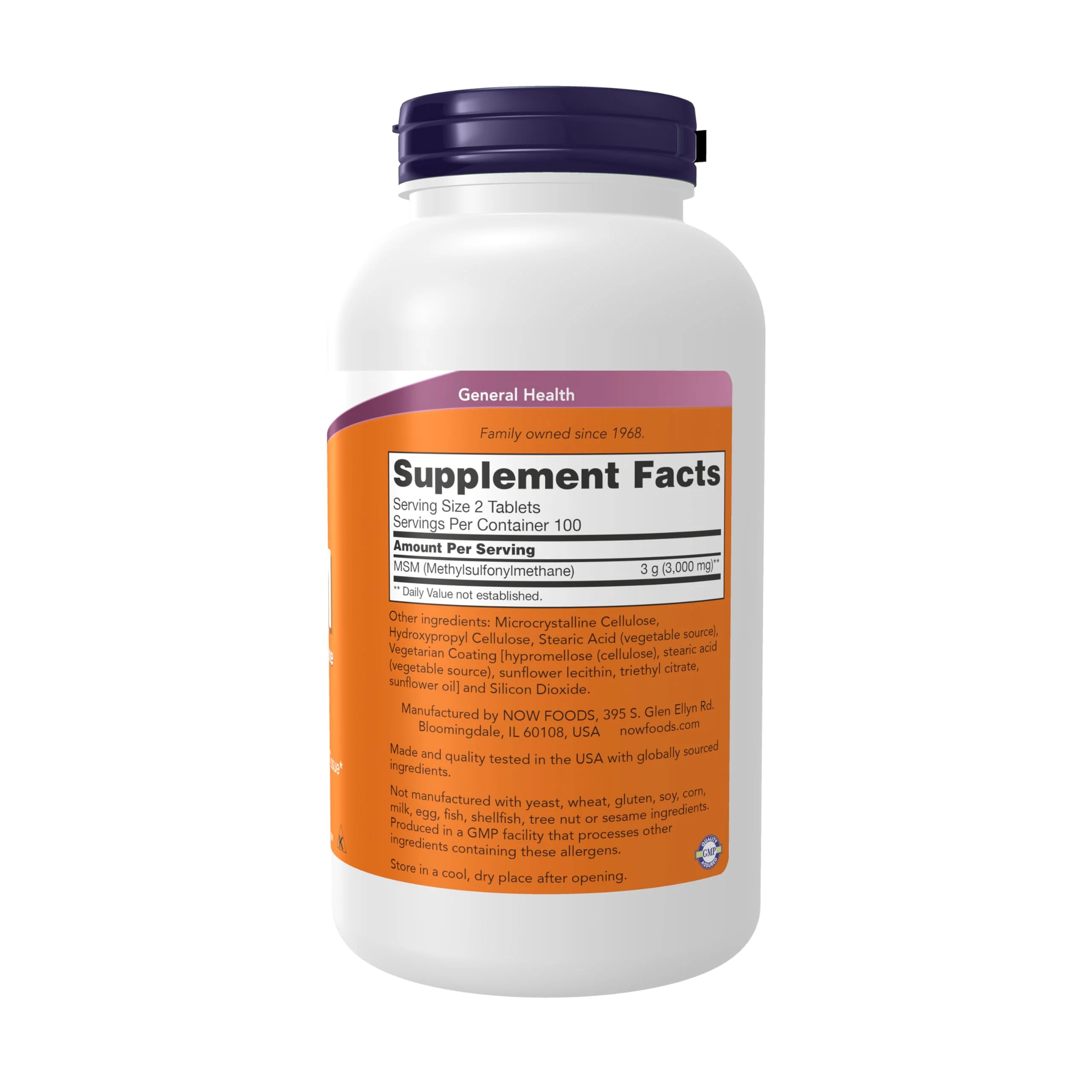 NOW Foods Supplements, MSM (Methylsulfonylmethane) 1,500 mg, Supports Healthy Cartilage*, Joint Health*, 200 Tablets - Image 7