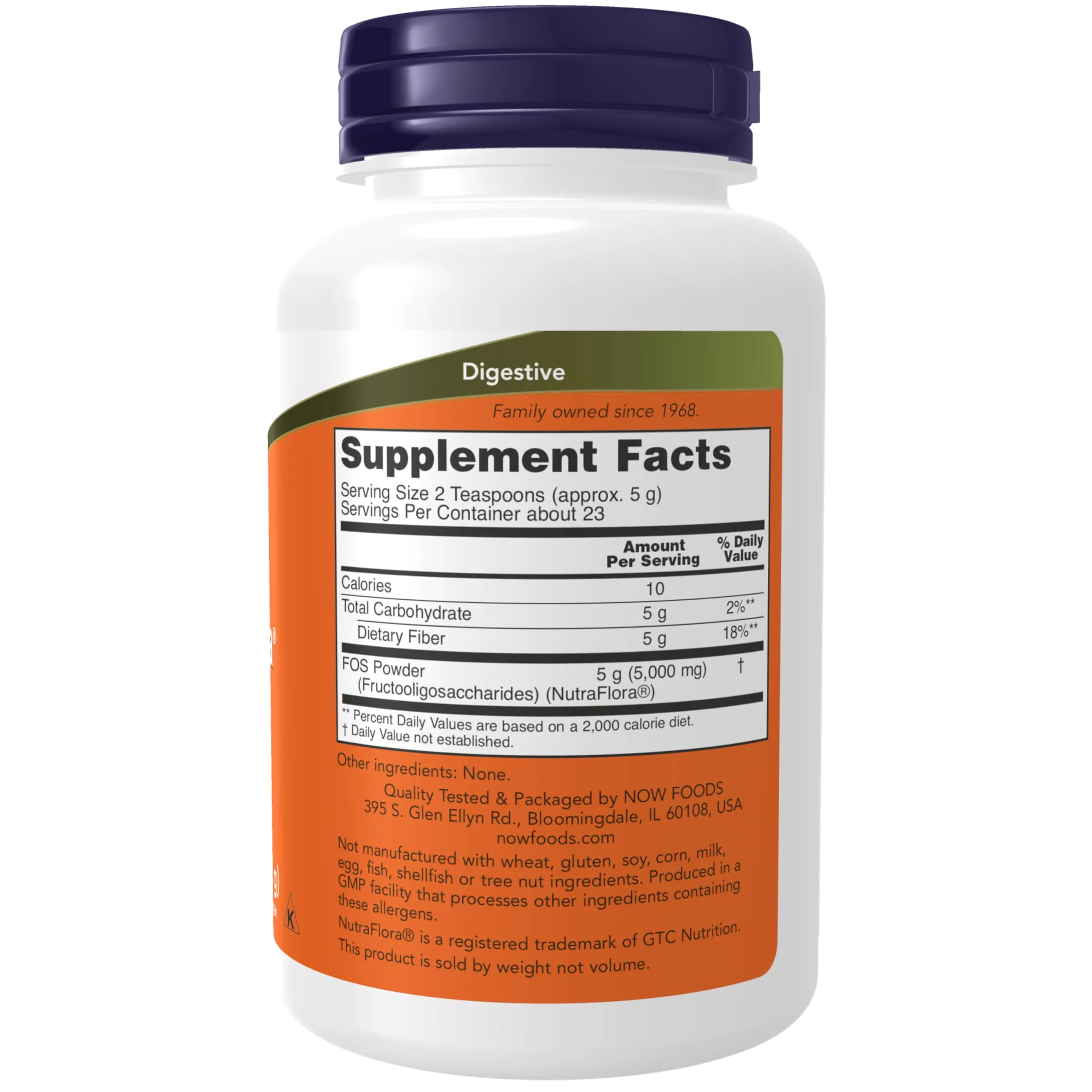 NOW Foods Supplements, NutraFlora FOS (Fructooligosaccharides) Pure Powder, Prebiotic Fiber, 4-Ounce - Image 7