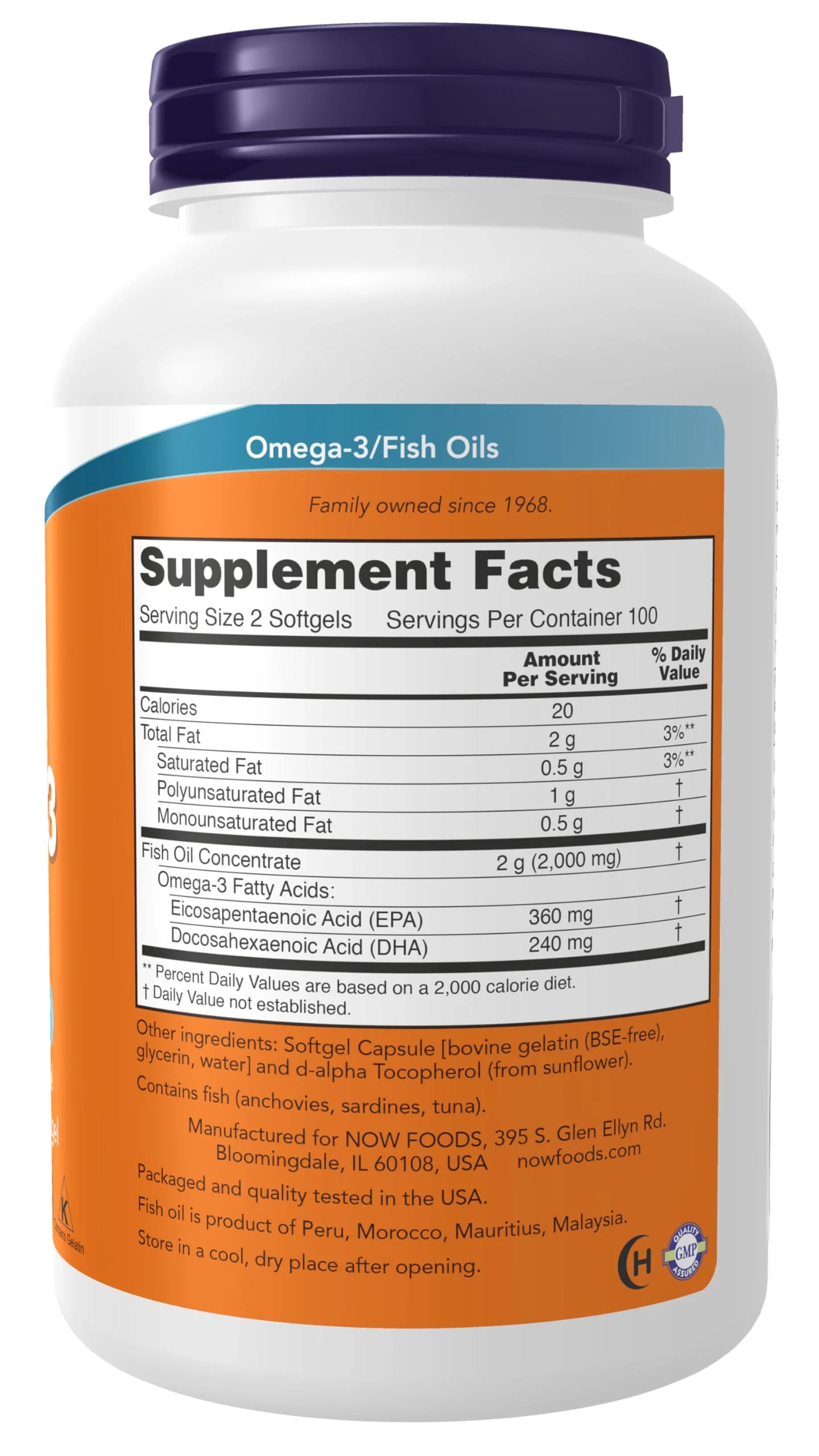 NOW Foods Supplements, Omega-3 180 EPA / 120 DHA, Molecularly Distilled, Cardiovascular Support*, 200 Softgels - Image 8