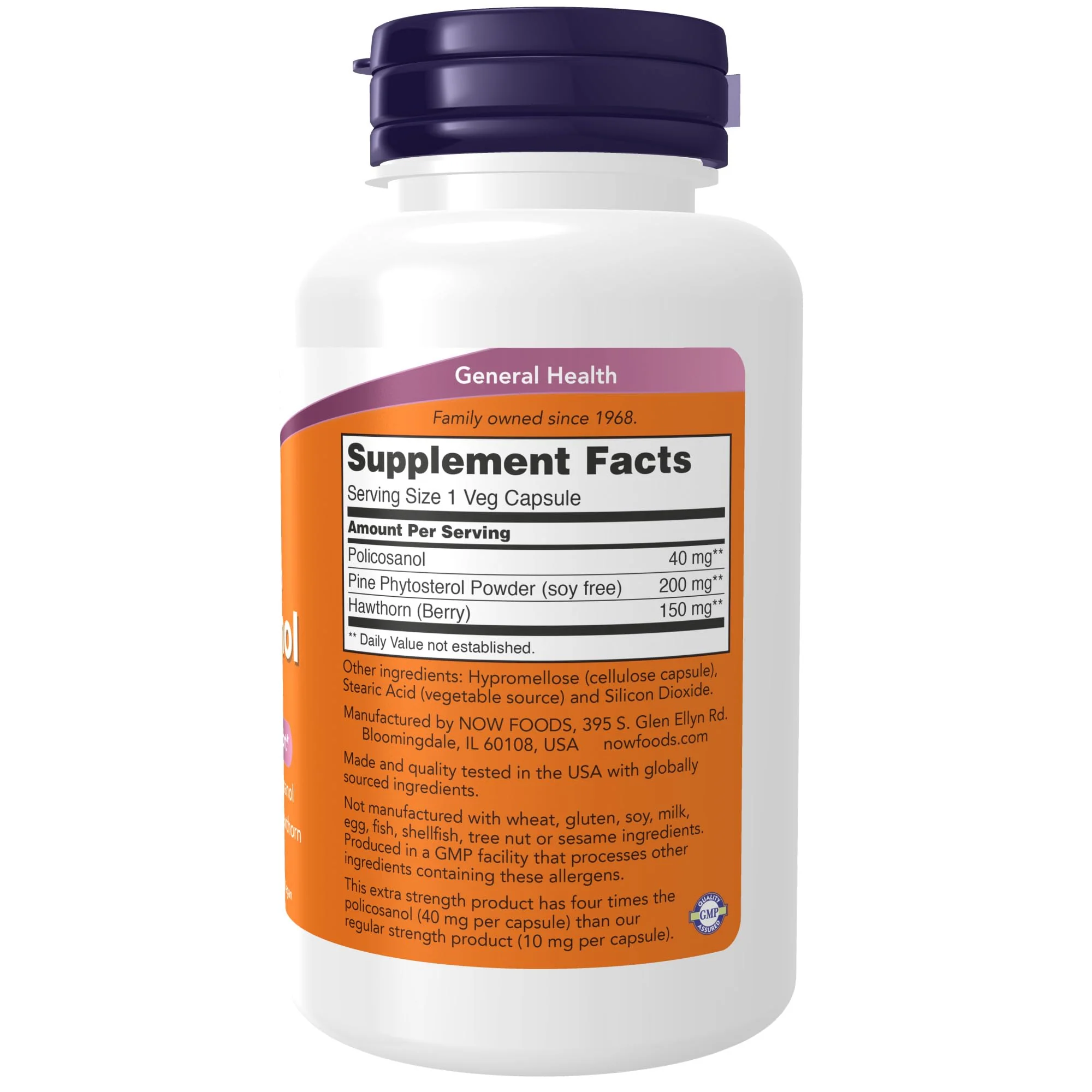 NOW Foods Supplements, Policosanol 40mg with Pine Plant Sterols and Hawthorn, Extra Strength, 90 Veg Capsules - Image 7