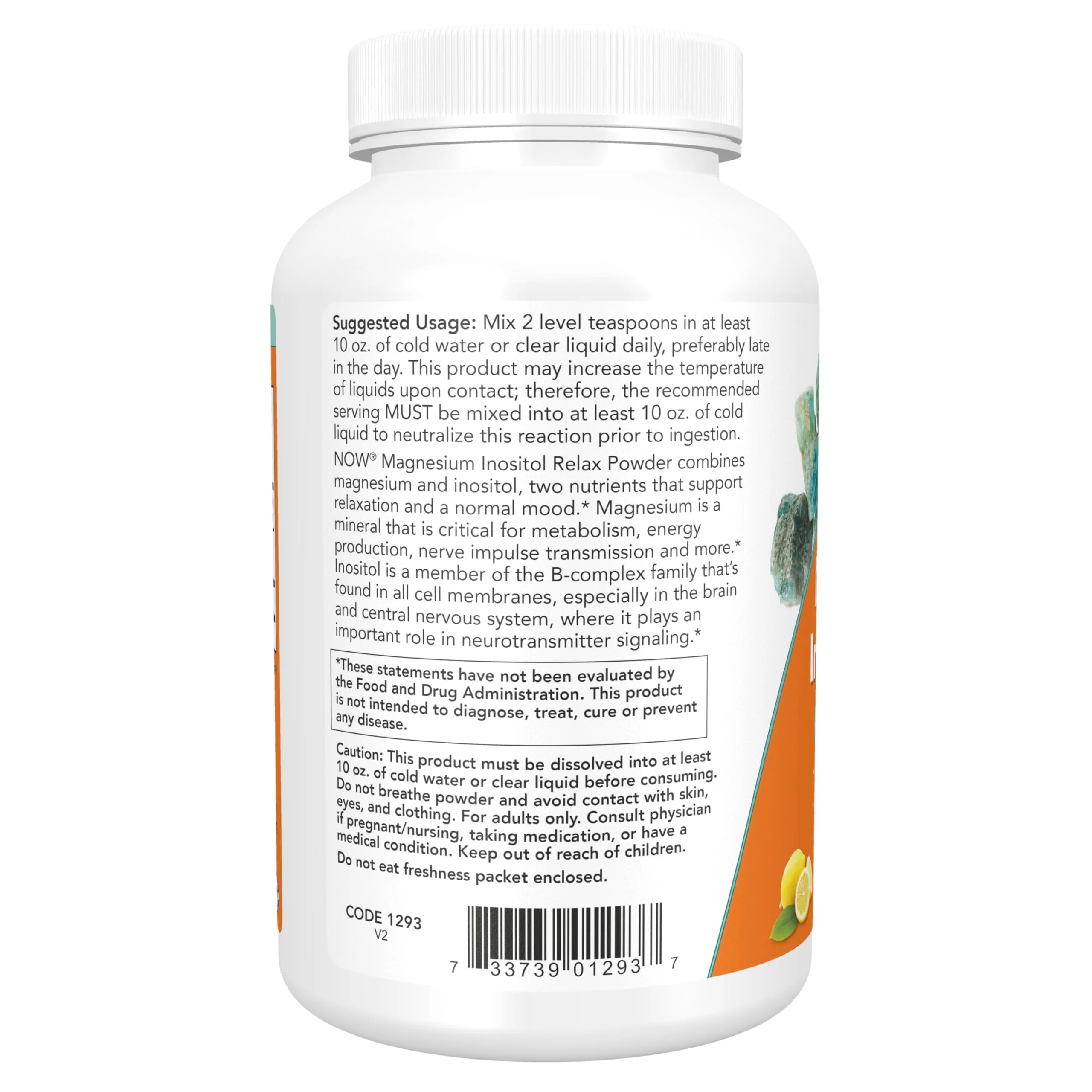 NOW Foods Supplements,powder Magnesium Inositol Relax, Nervous System Support*, Fizzy Lemonade Flavor, 16-Ounce - Image 7