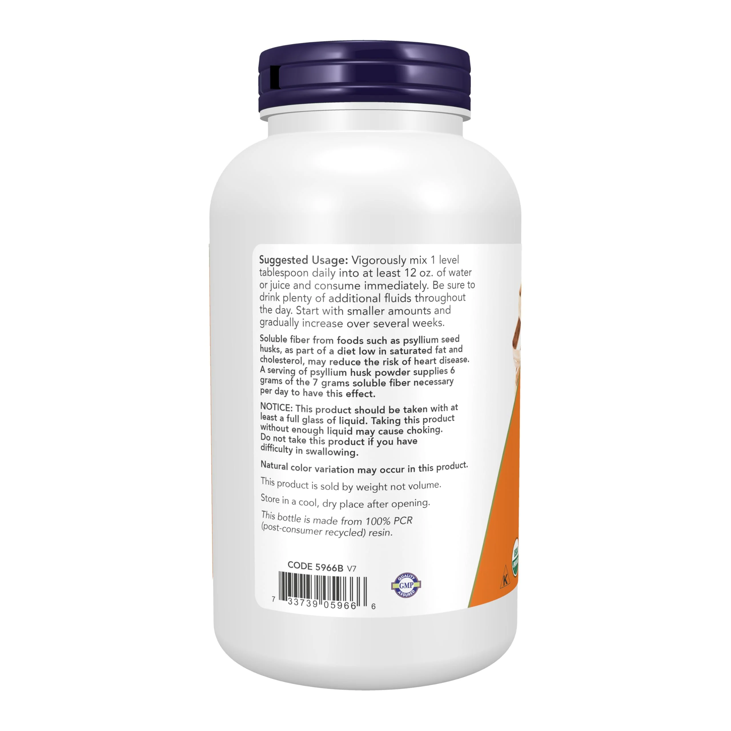 NOW Foods Supplements, Psyllium Husk Powder, Certified Organic, Non-GMO Project Verified, Soluble Fiber, 12-Ounce - Image 7