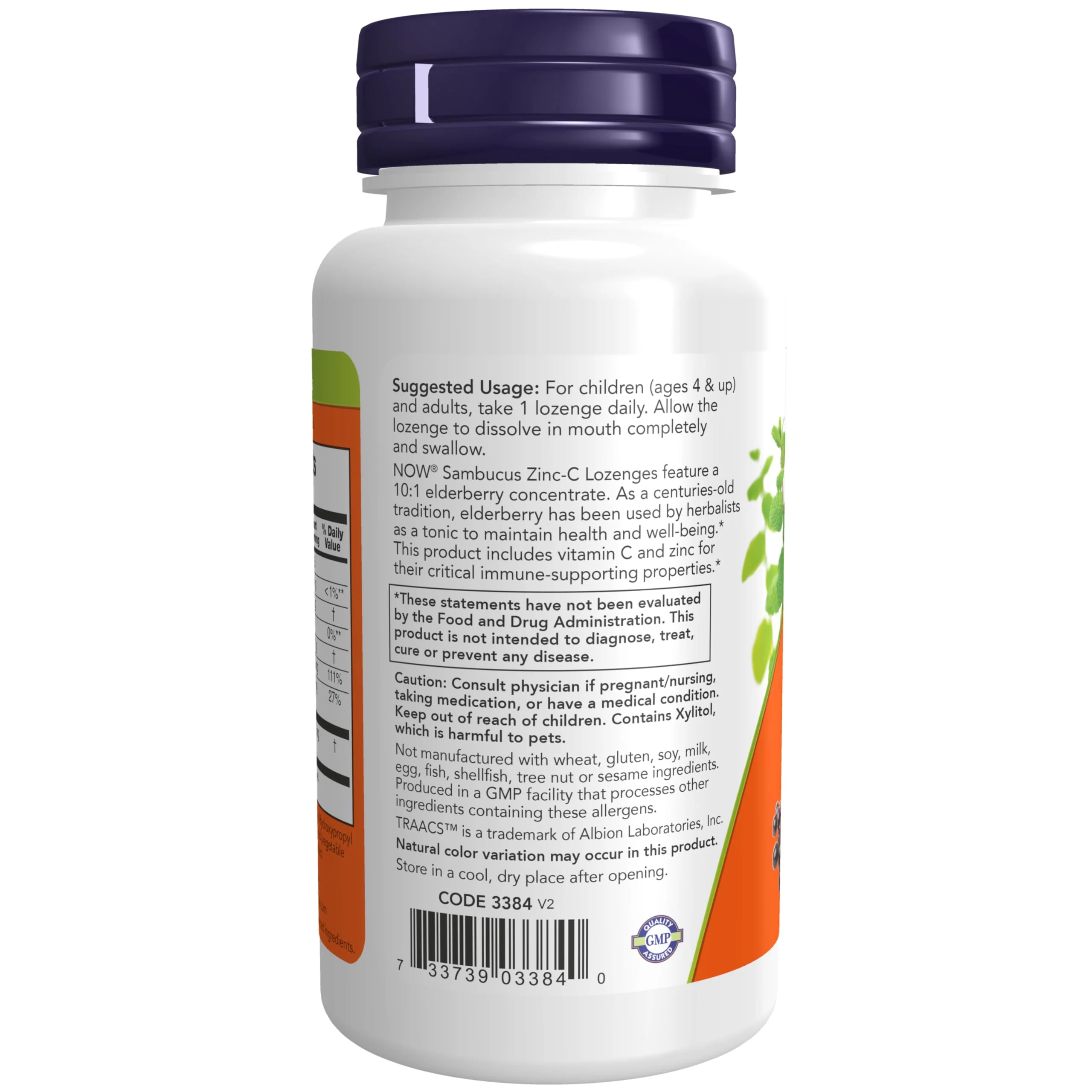 NOW Foods Supplements, Sambucus Zinc-C with Elderberry Concentrate and Vitamin C, 60 Lozenges - Image 3
