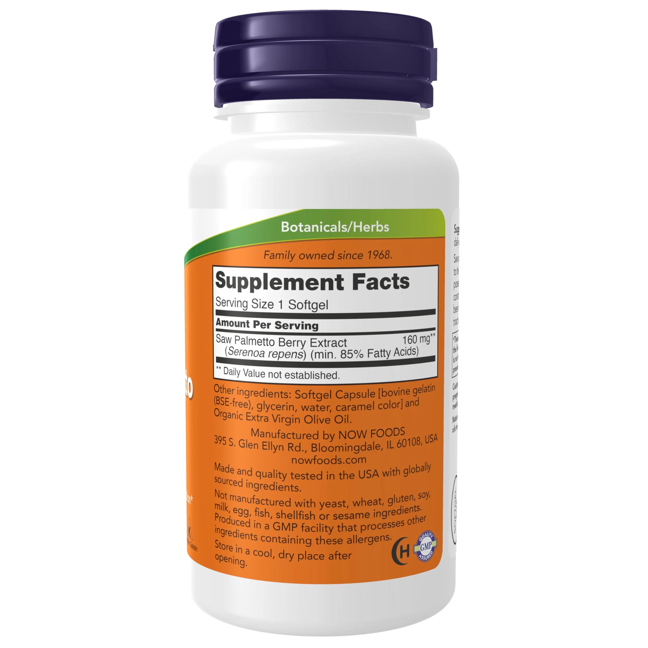 NOW Foods Supplements, Saw Palmetto Extract (Serenoa repens) 160 mg, Men's Health*, 120 Softgels - Image 7