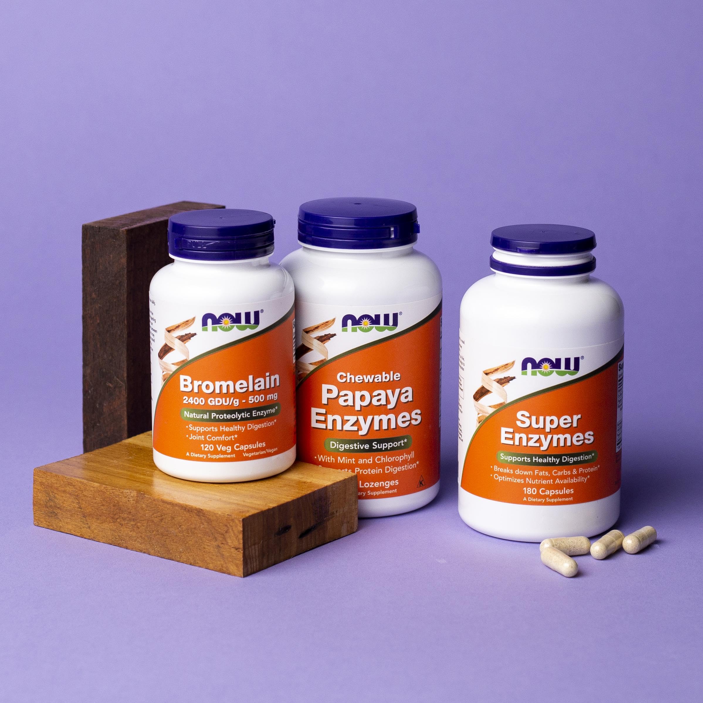 NOW Foods Supplements, Super Enzymes, Formulated with Bromelain, Ox Bile, Pancreatin and Papain,180 Capsules - Image 4