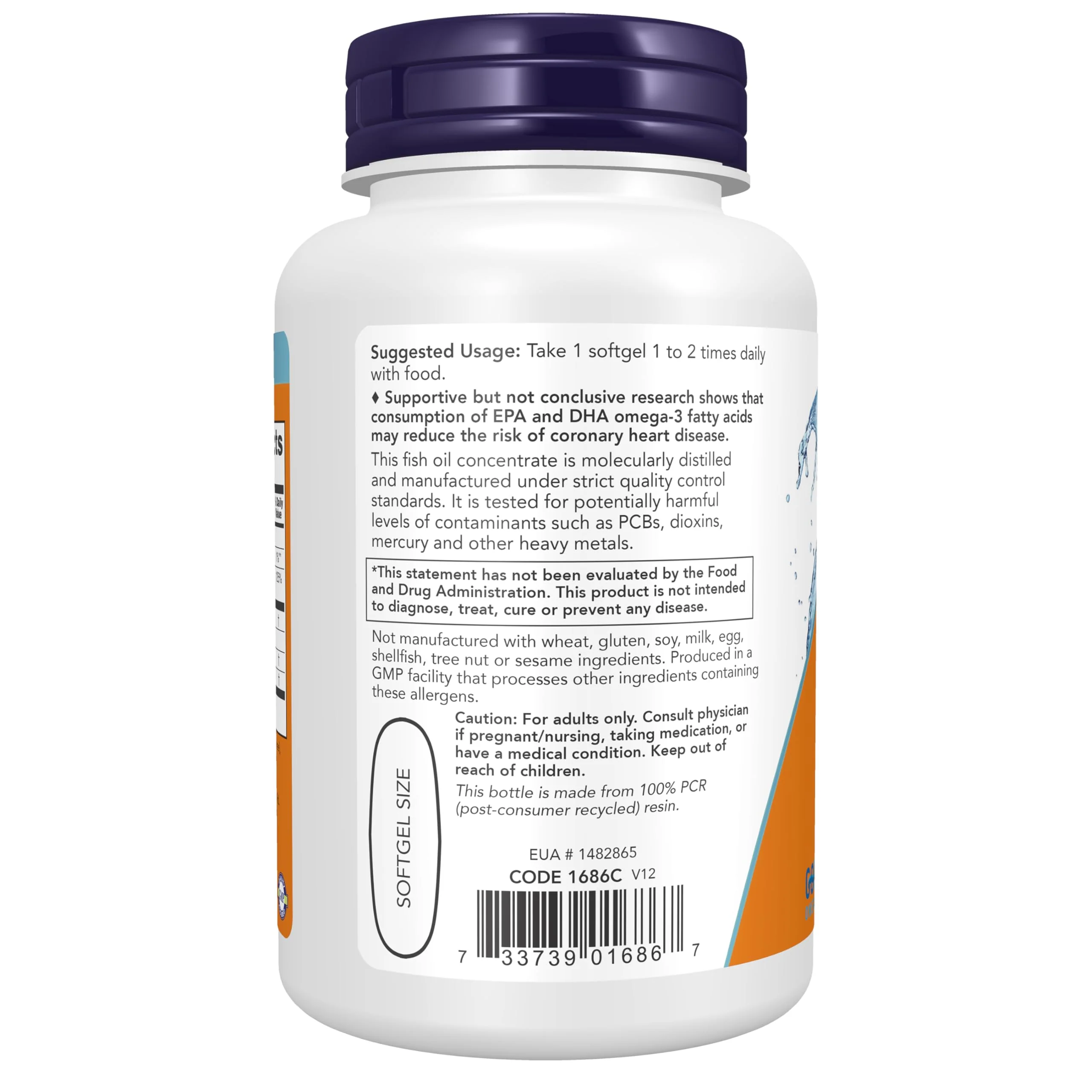NOW Foods Supplements, Tri-3D Omega™, Triglyceride Form of Omega-3 Fish Oil + Vitamin D-3, Molecularly Distilled, 90 Softgels - Image 3